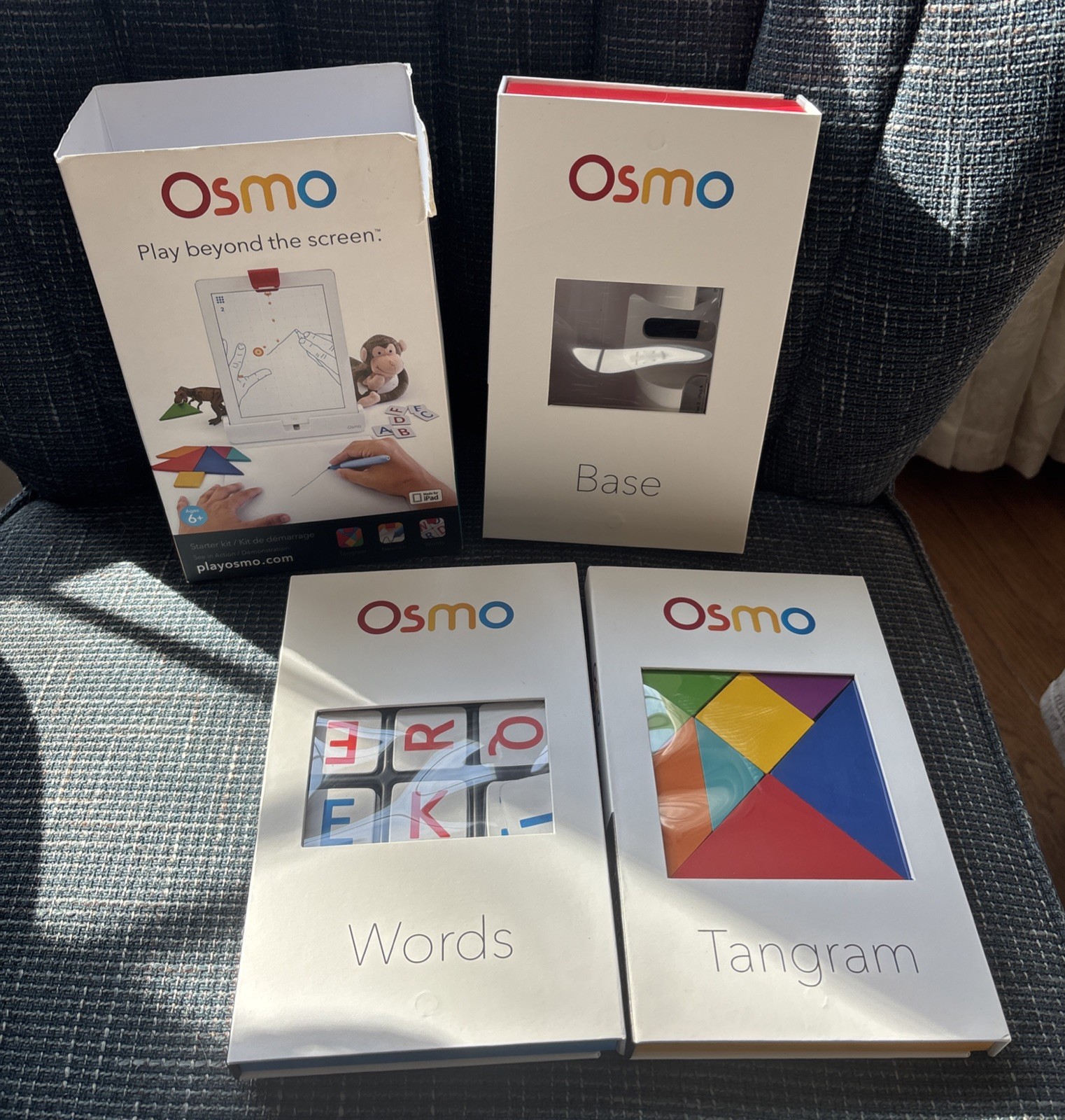 Osmo Genius Kit Bundle Base Numbers Words Tangram for iPad NEW OPEN BOX