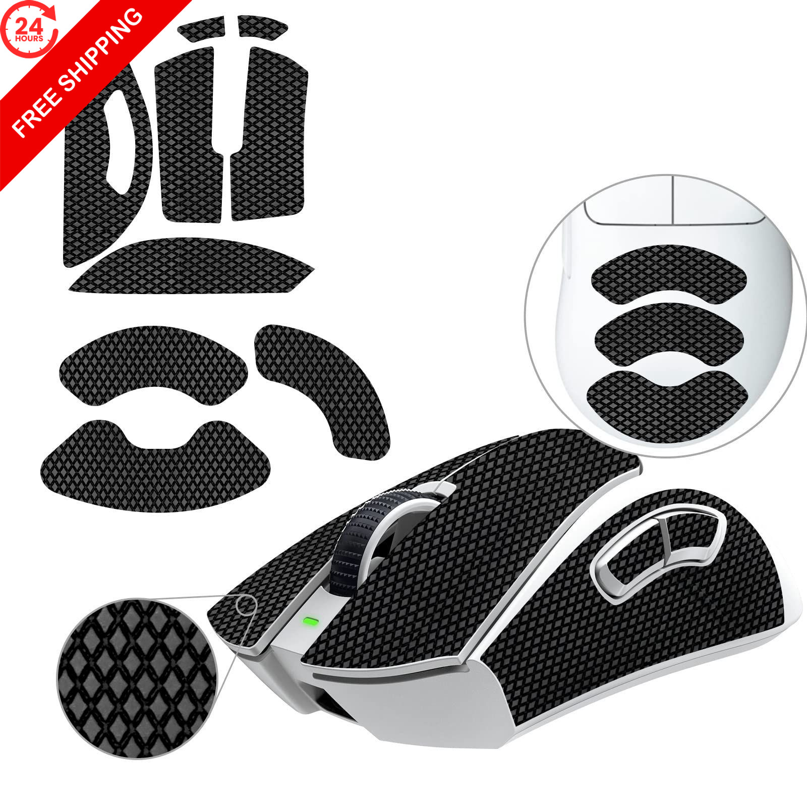 TALONGAMES Mouse Anti Slip Grip Tape Compatible For DeathAdder V3 Pro, Black