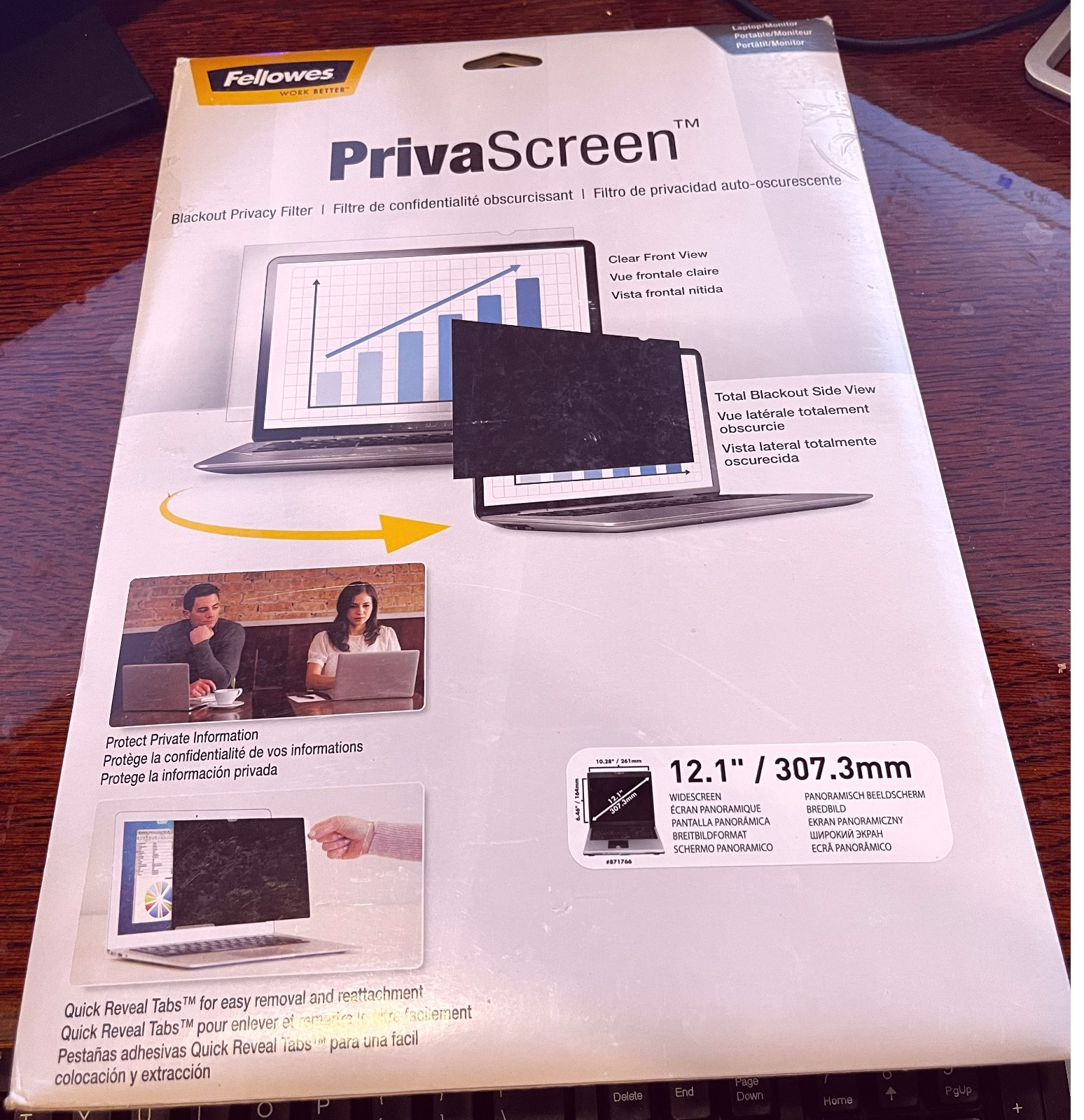Fellowes PrivaScreen, 12.1" Blackout Privacy Filter, Great for Laptops