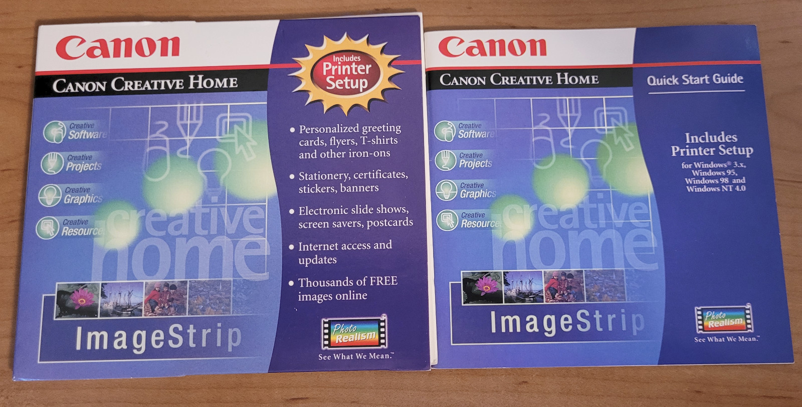 Canon Creative Home & Printer Setup CD ROM for Windows & Quick Start Guide 1999
