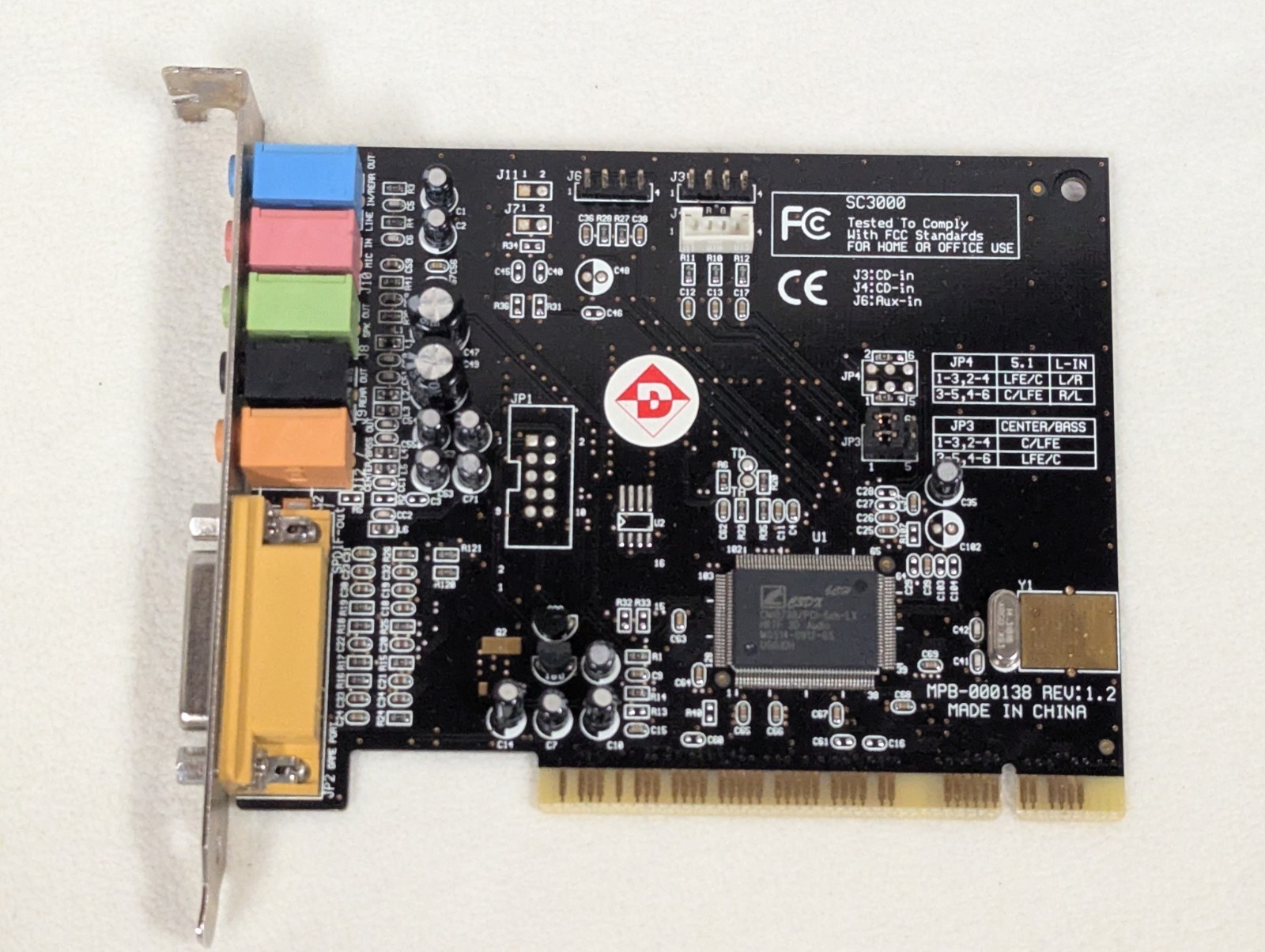 Diamond Audio SC3000 Internal Sound Card PCI 2.2, 5.1/16 Bit MPB-000138