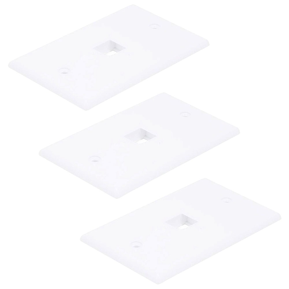 3x 1 Hole Port Keystone Jack Wall Plate Faceplate 1-Gang Ethernet Network White