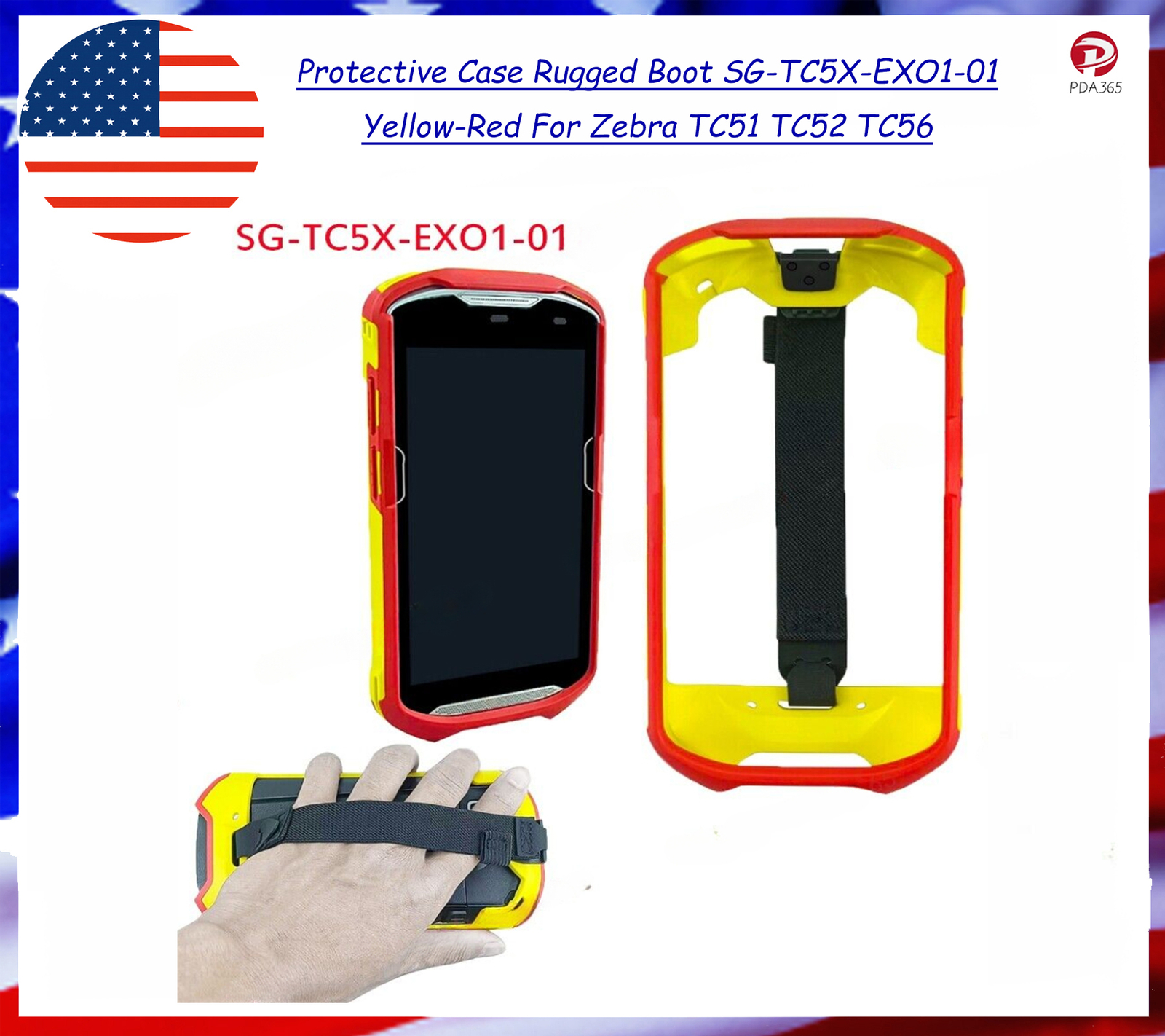 Protective Case Rugged Boot SG-TC5X-EXO1-01 Yellow-Red For Zebra TC51 TC52 TC56