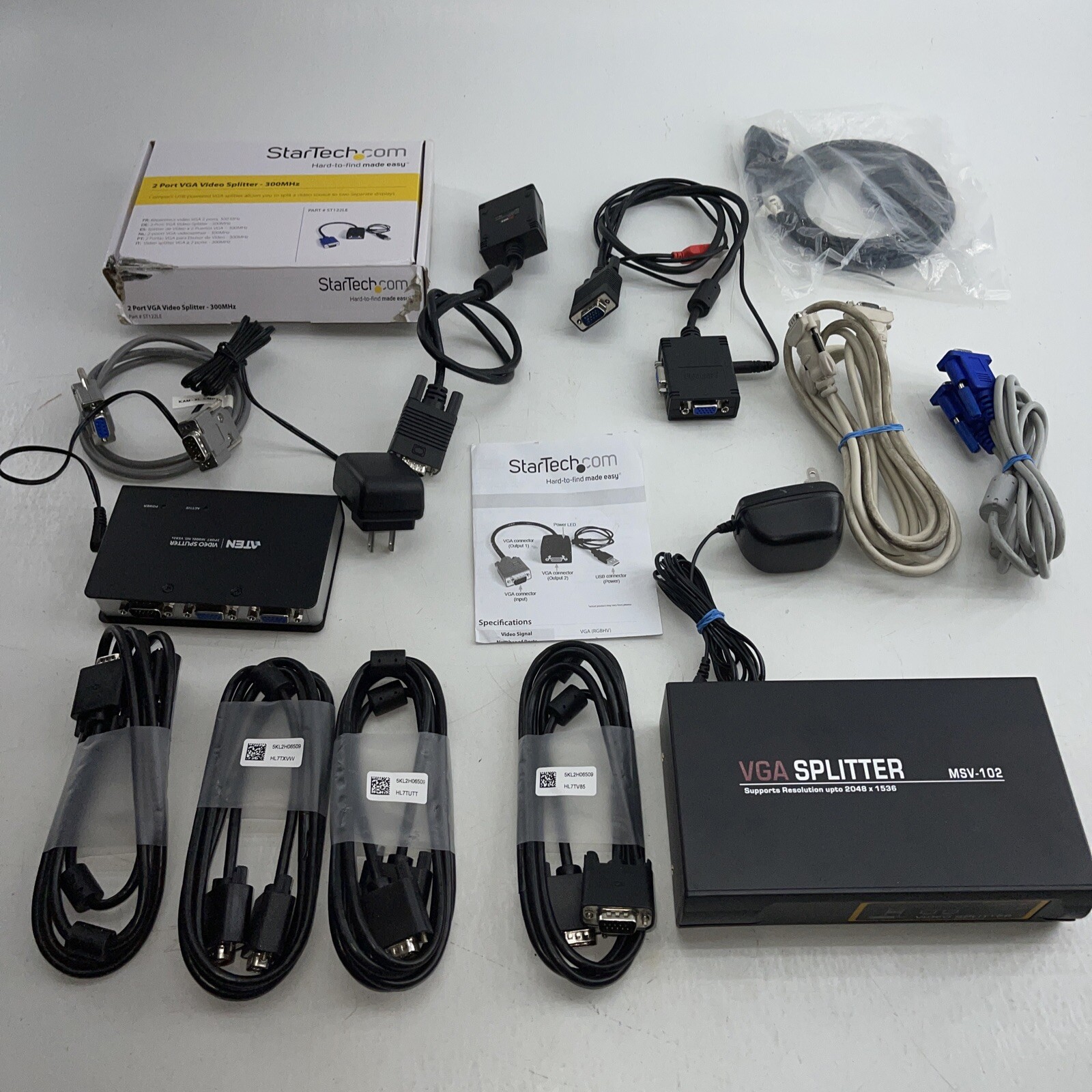 Lot Of VGA video splitters  MSV-102 VS82A 2 Port Star tech Gigaware