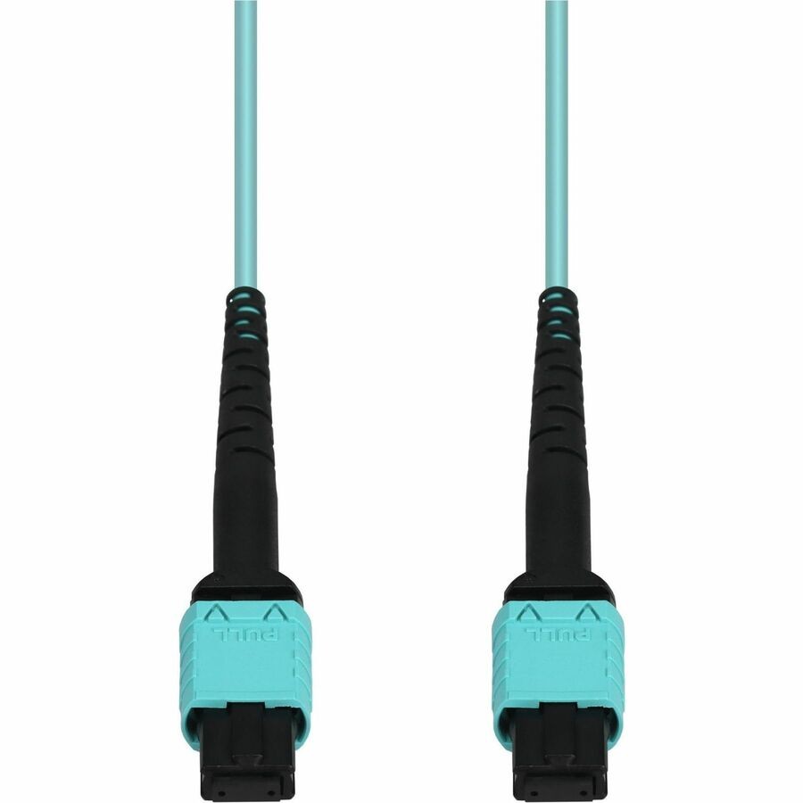 AddOn 10m MPO/UPC to MPO/UPC Aqua OM4 OFNR Riser-Rated 12-Strand Fiber Patch