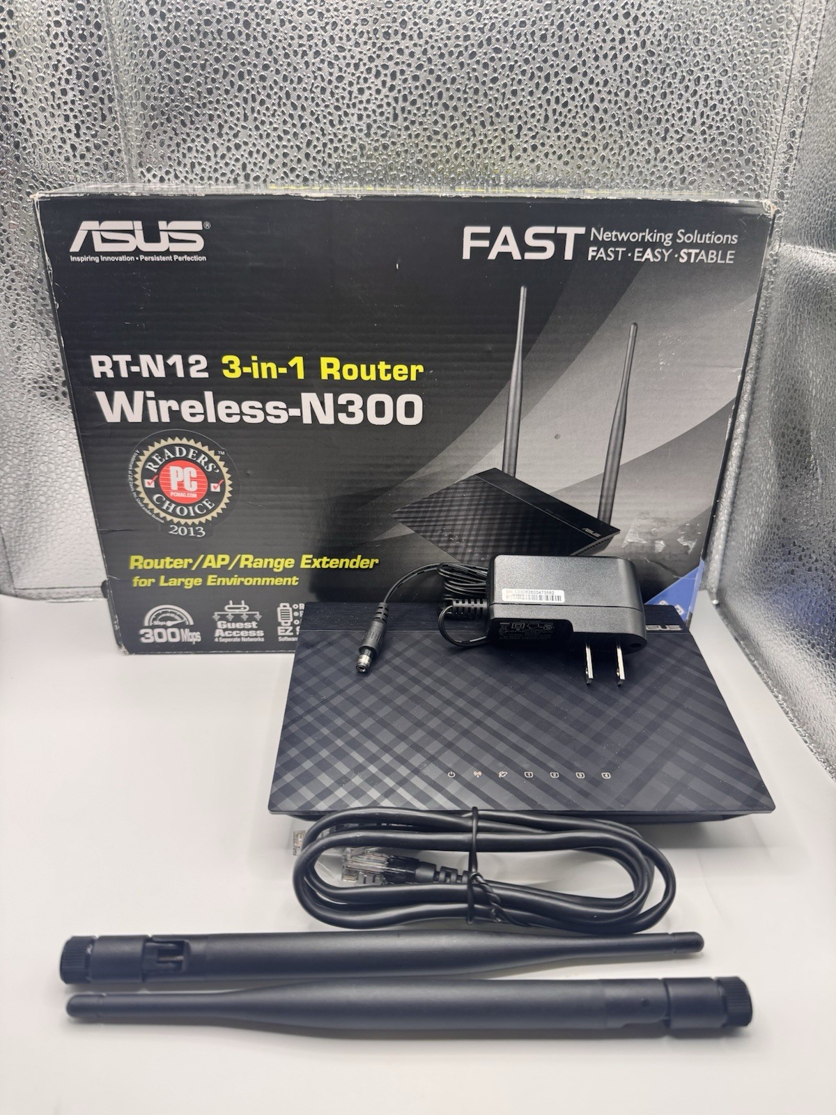 ASUS RT-N12 Wireless-N 300Mbps Antenna 3-in-1 Router Open Box