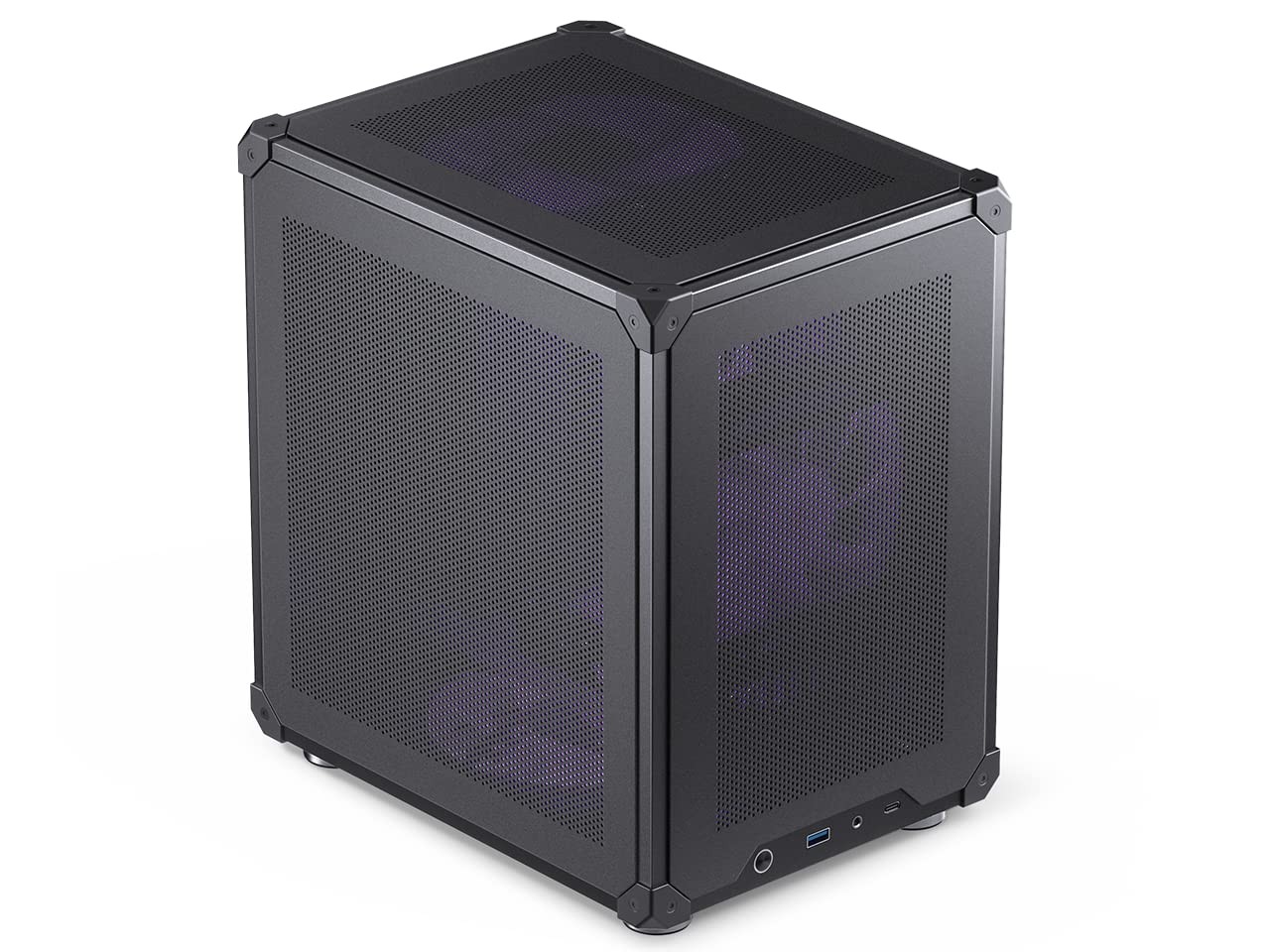 C6 Black Mini MATX Mesh PC Case,Simple Compact Desktop Micro ATX Chassis,