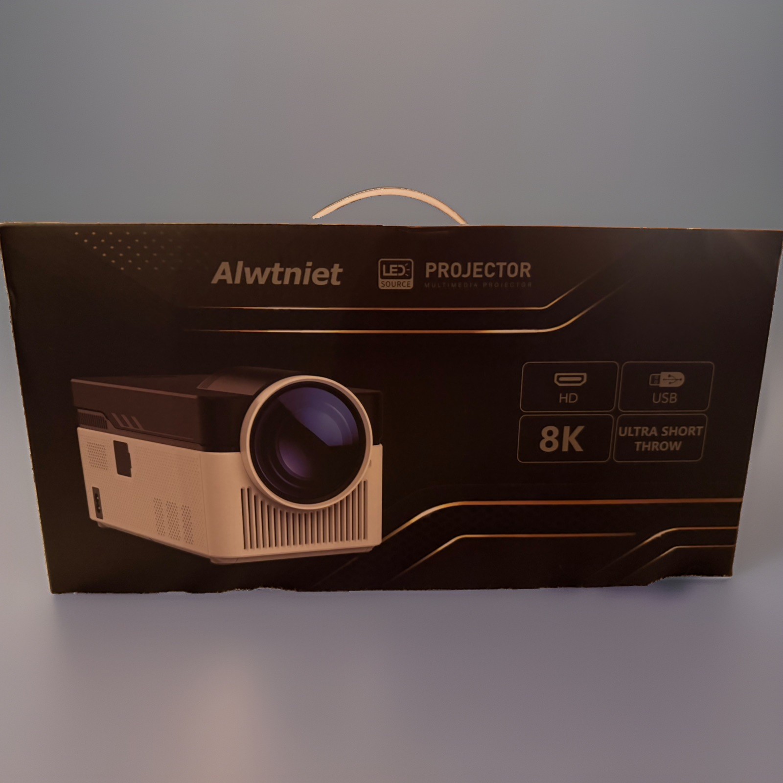 Alwtniet Short Throw Smart Projector with Wifi and Bluetooth 8K - HY450
