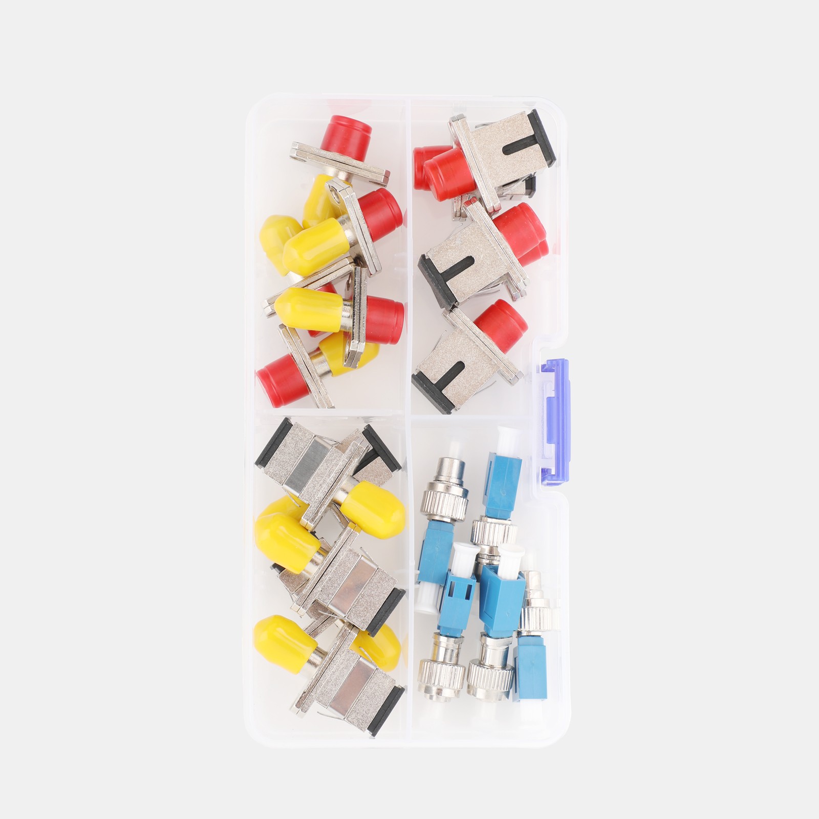 20PCS Fiber Optic Coupler Kit, Fiber Adapter Kit for FC/SC to ST/SC/LC Connector
