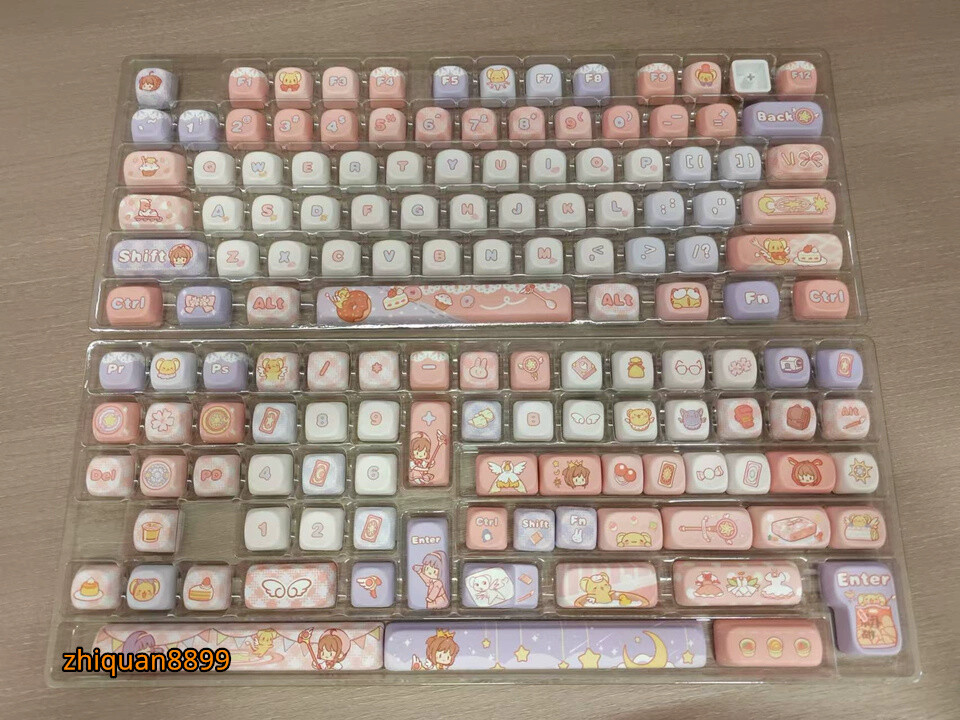 Card Captor SAKURA KINOMOTO SAKURA PBT Keycaps 142 Keys for Mechanical Keyboard 