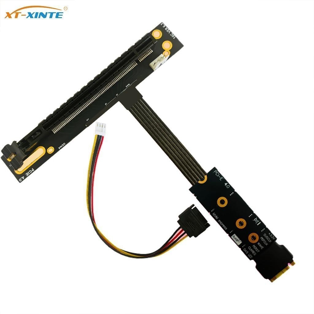 64Gbps PCIe 4.0 X4 90 Degree PCI-E 16X to M2 M.2 for NVME SSD Riser Cable Gen4
