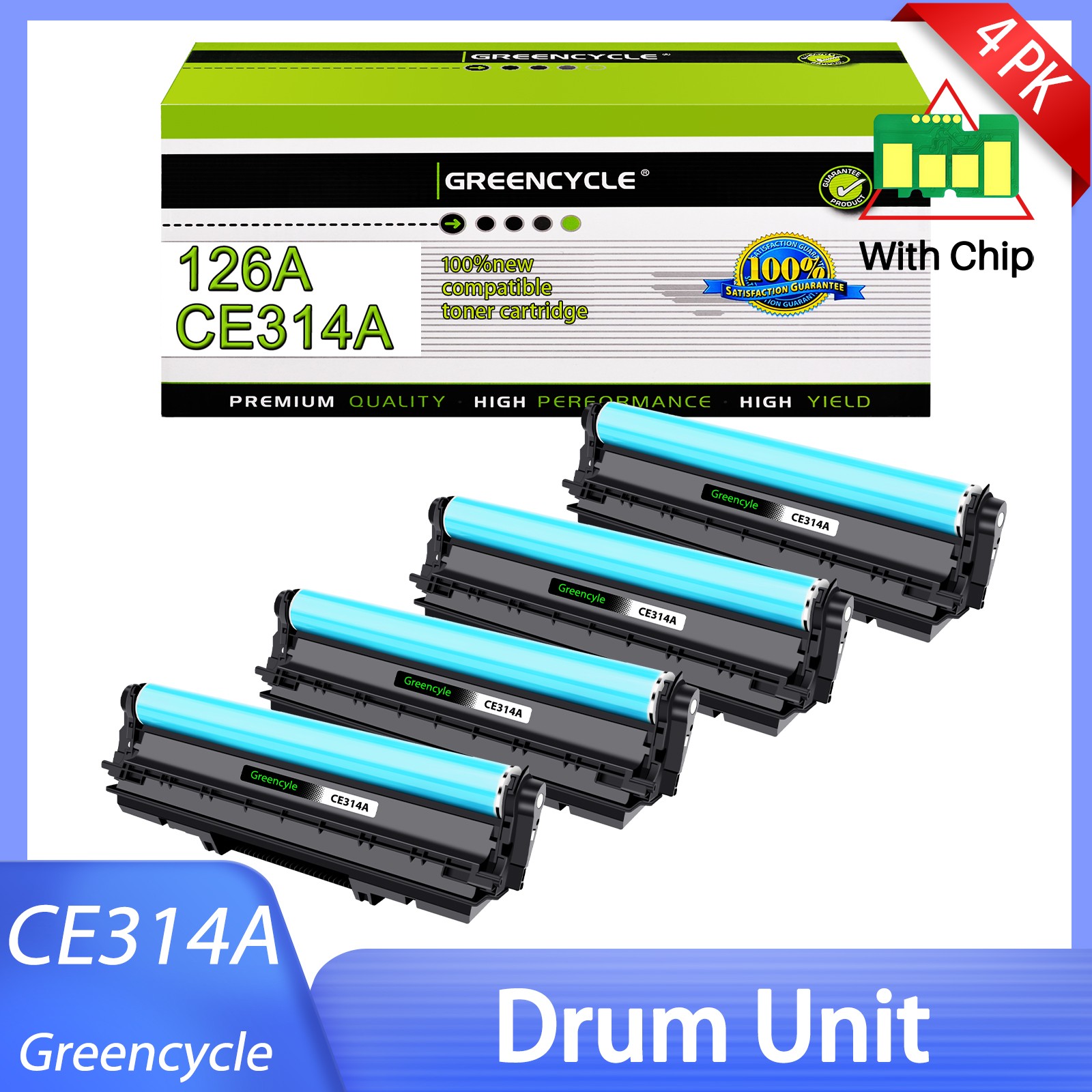 4PK CE314A Imaging Drum unit Compatible For Color LaserJet 100 MFP M175nw M175A