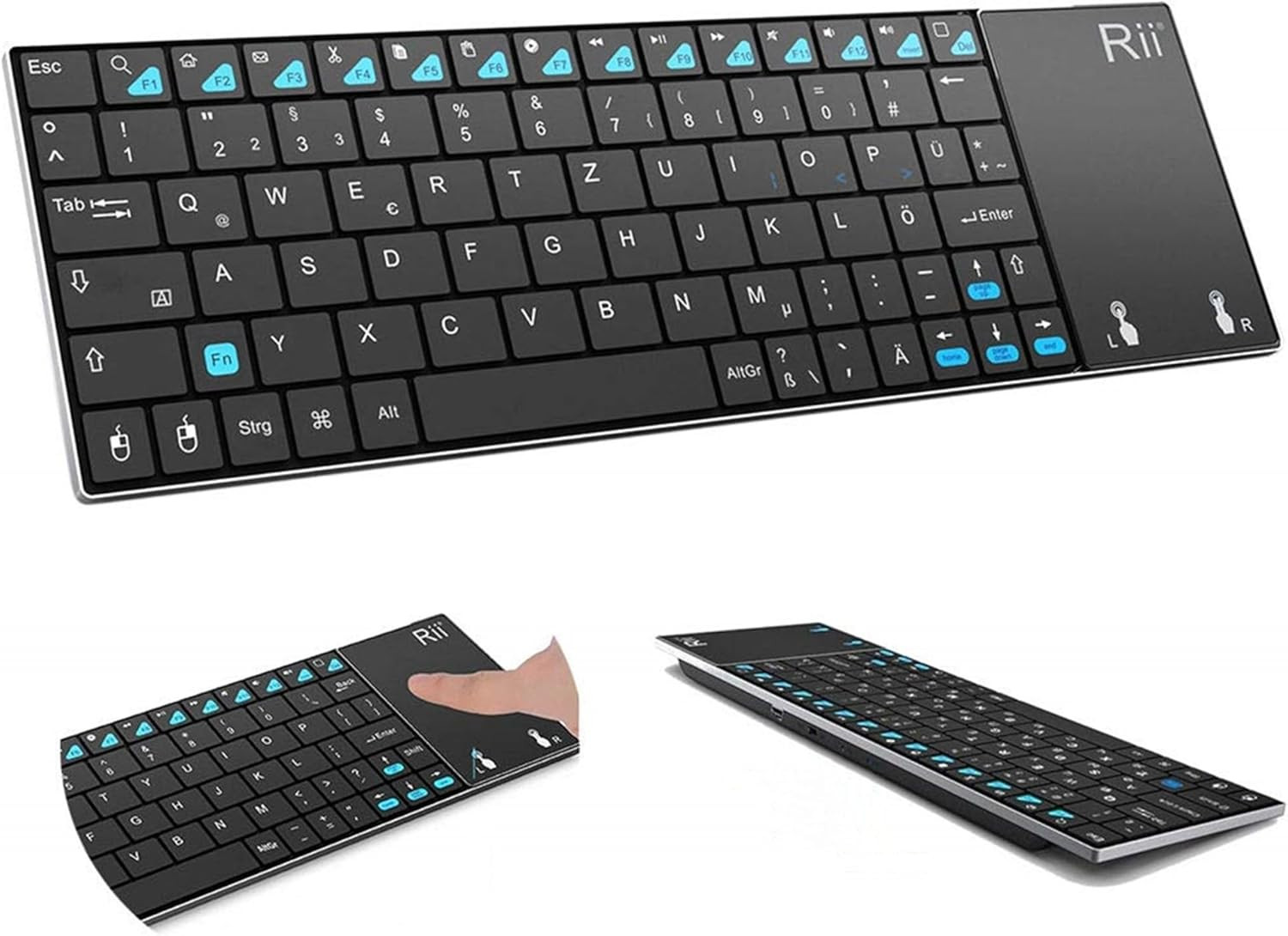(Newest Version) K12+ Mini Wireless Keyboard with Touchpad Mouse, Stainless Stee
