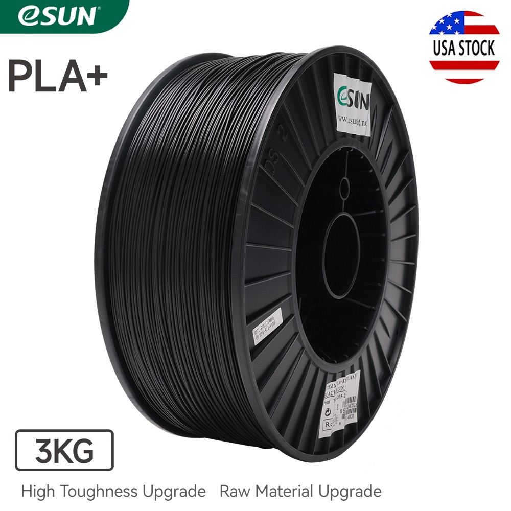 eSUN PLA+ 3D Printer Filament High Speed Big Bundle PLA+ 1.75mm 3KG Spool Black
