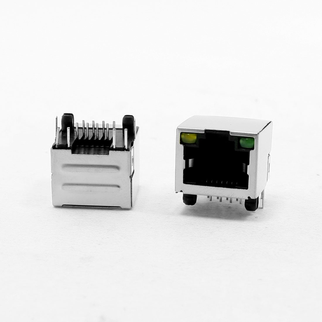 LED Indicator Light RJ45 8P8C PCB Mounting Shielded Jacks Connectors 20Pcs