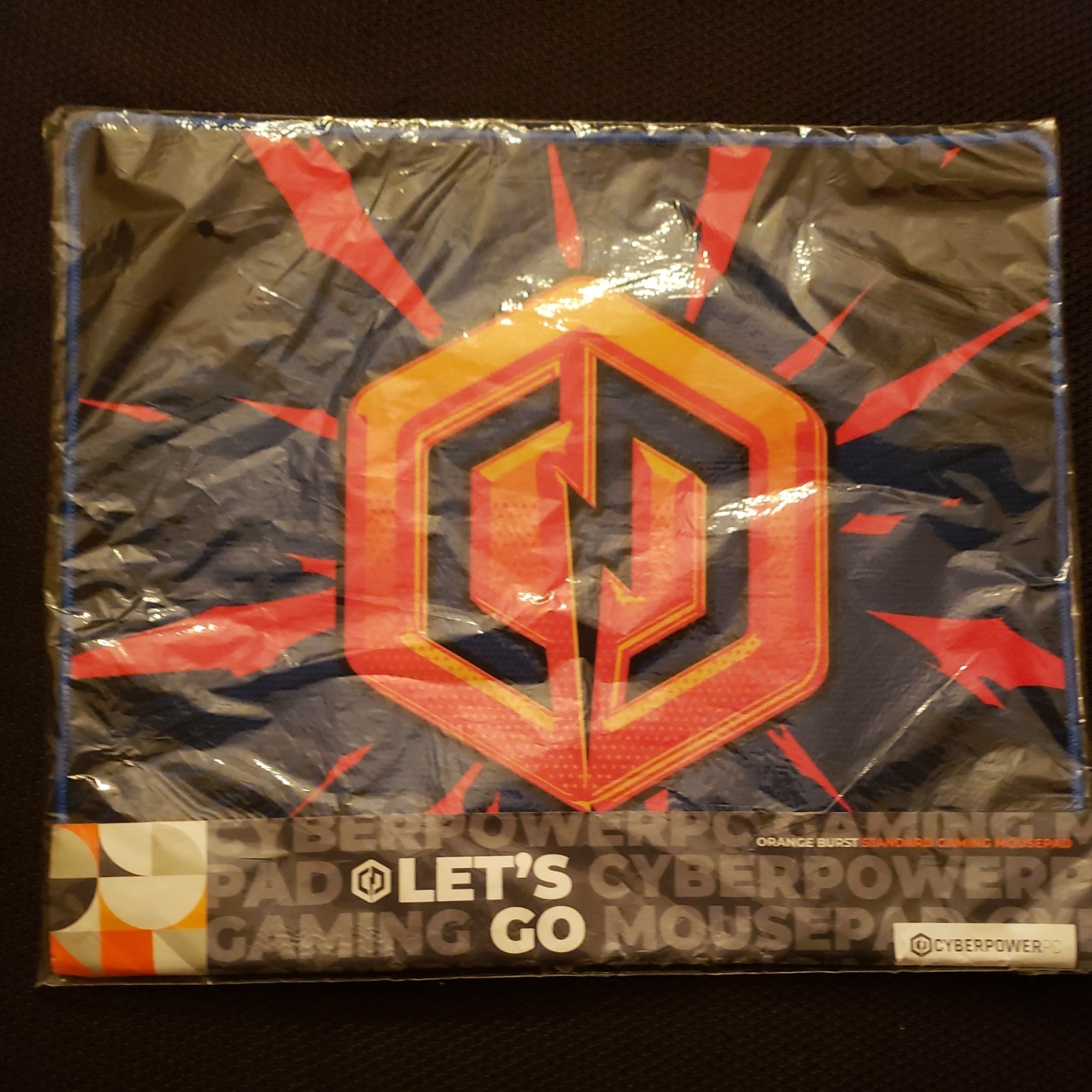 New CyberPower PC Orange Burst Logo Standard Gaming Mousepad Fabric 14x12 in