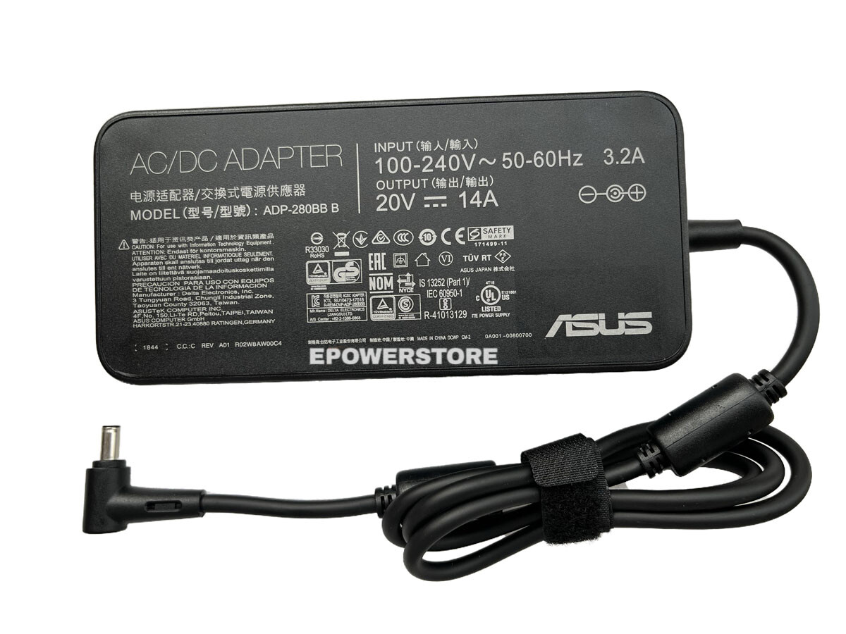 280W 20V 14A AC Adapter Charger For ASUS ROG Strix G18 G814JVR-N6048X Power Cord