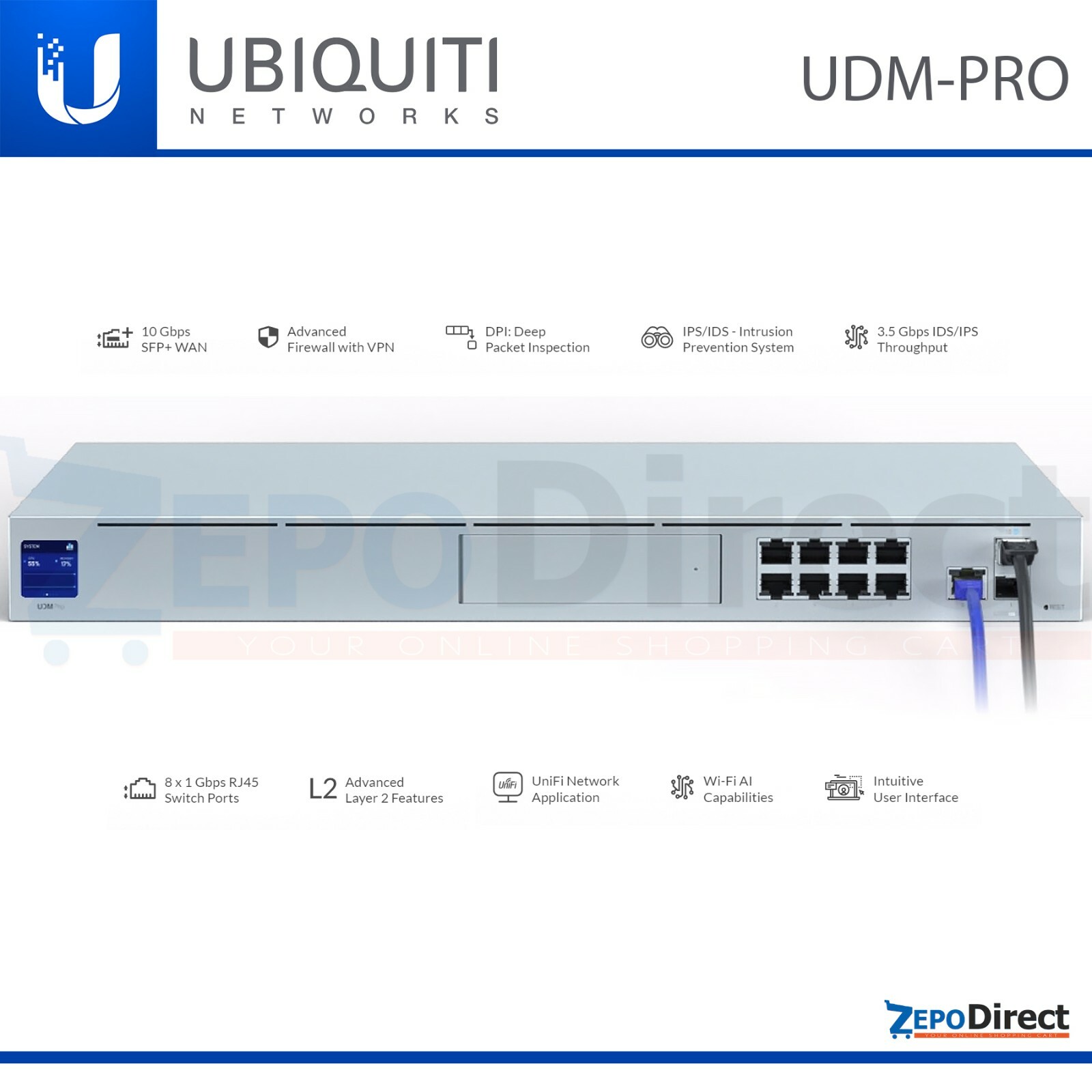 Ubiquiti Networks UDM-PRO 10G SFP+ Enterprise Security Gateway Dream Machine Pro