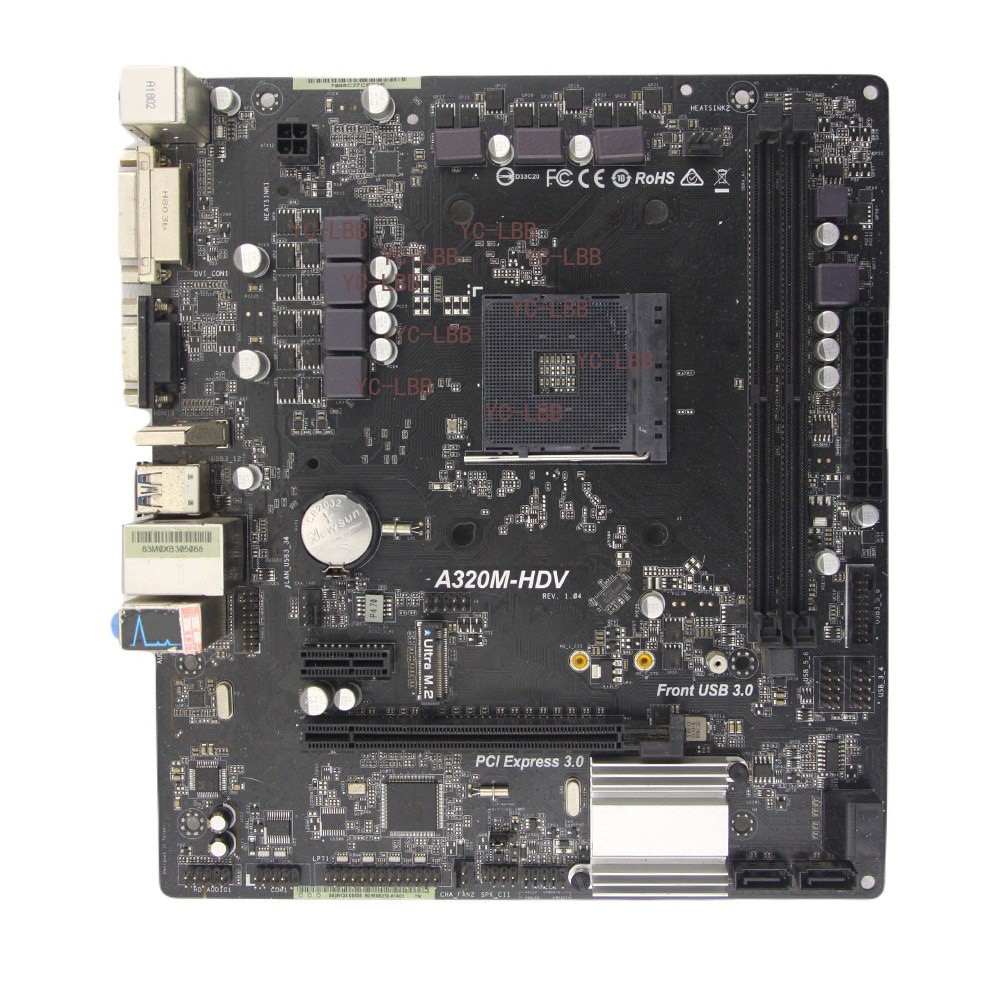 For ASROCK DDR4 AM4 Micro-ATX Motherboard DVI HDMI USB 3.1 A320M-HDV