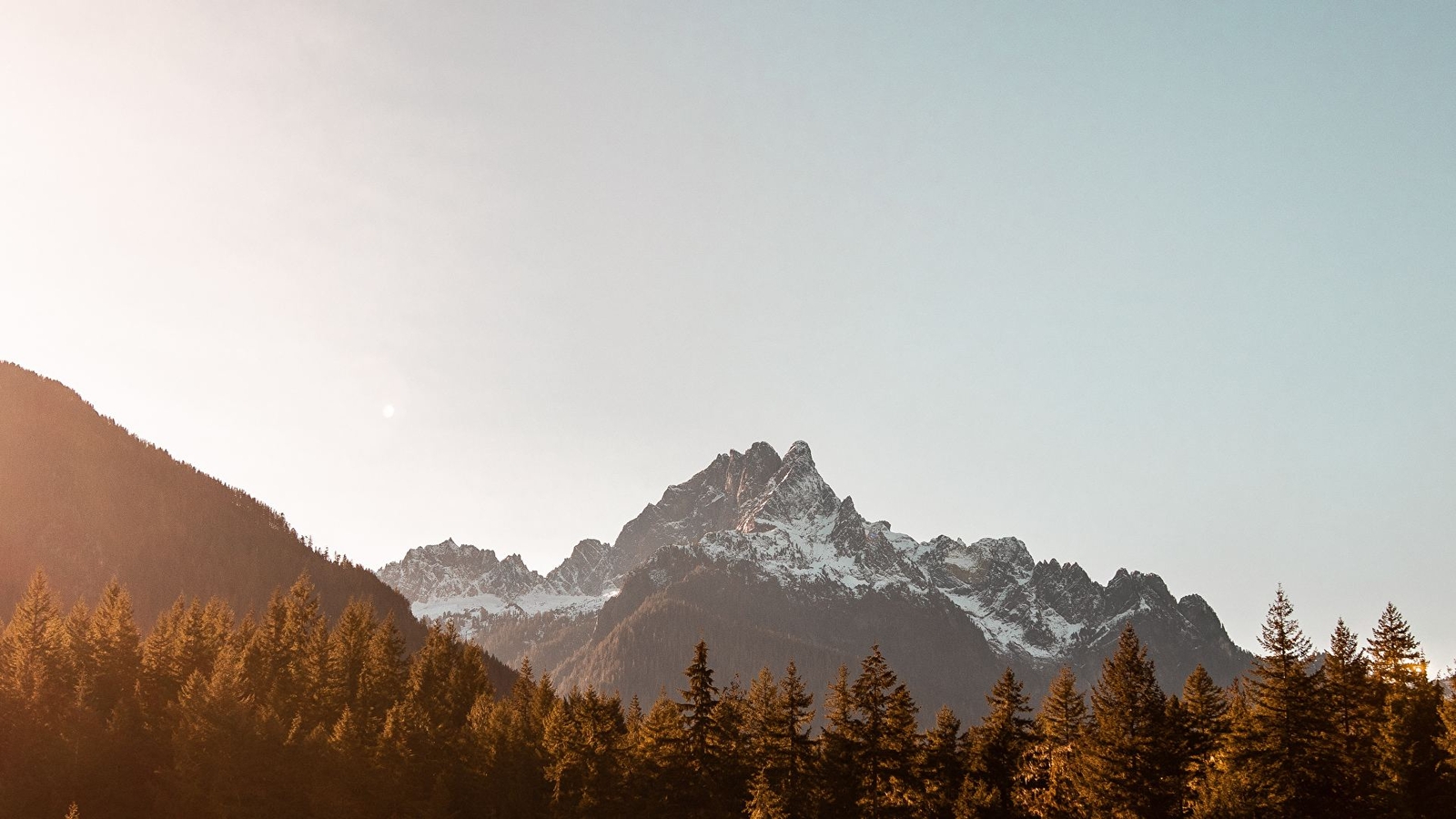 Landscape mountains trees snowy mountain nature Custom Gaming Mat Desk