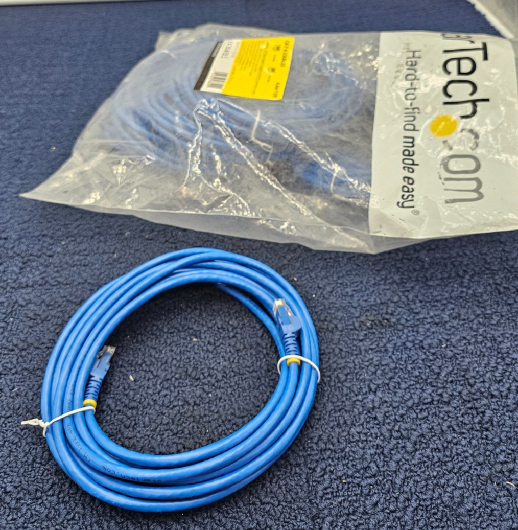 (QTY 10) StarTech N6PATCH15BL10PK 15ft RJ-45 M/M Cat6 Network Patch Cable Blue