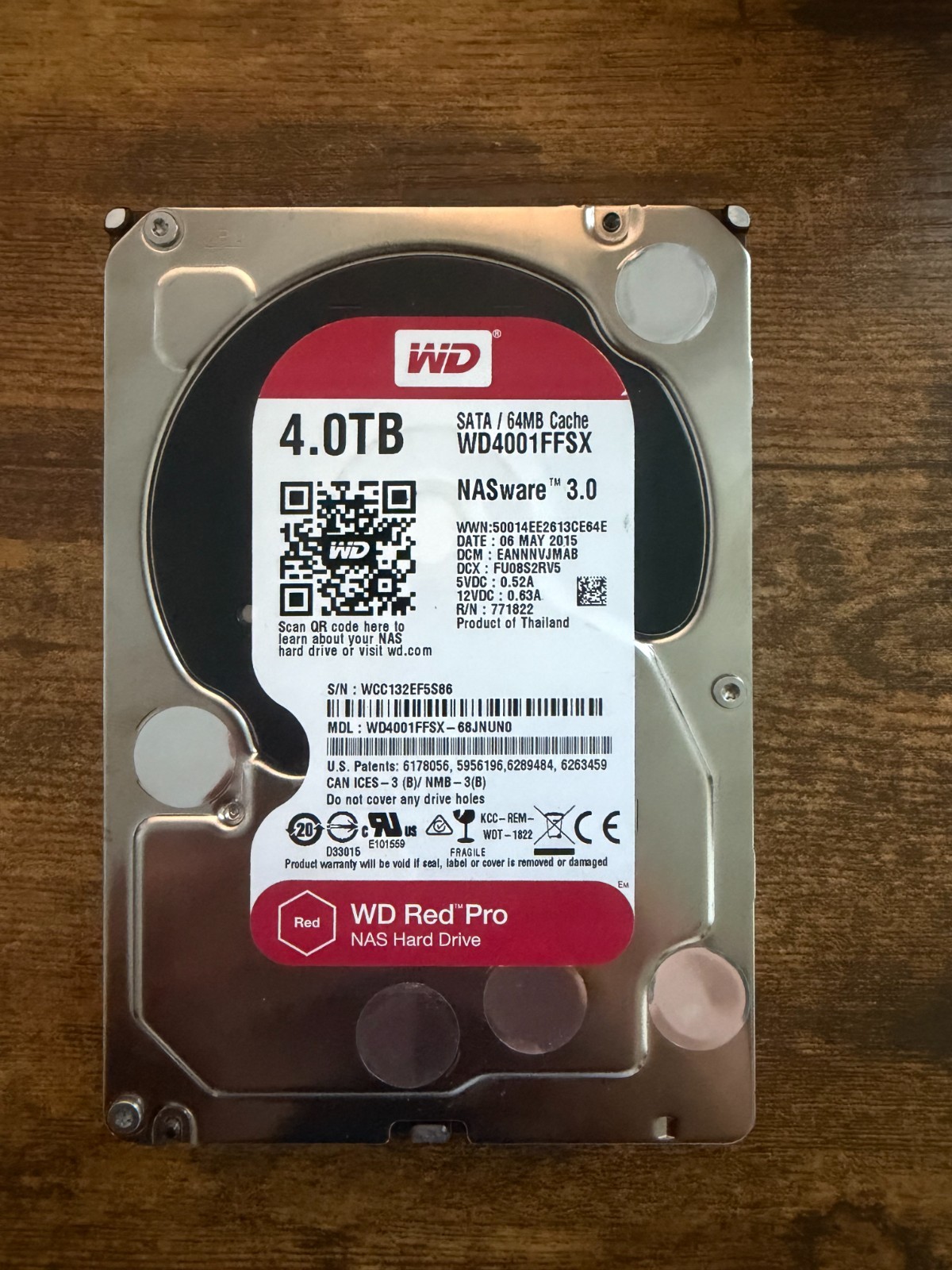 WD Red Pro WD4001FFSX 4TB SATA III 7200RPM NAS Hard Drive 3.5" HDD