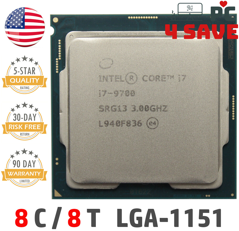 9th Gen Intel Core i7-9700 3.0GHz (Turbo 4.7GHz) 8-Core 12M LGA-1151 CPU SRG13