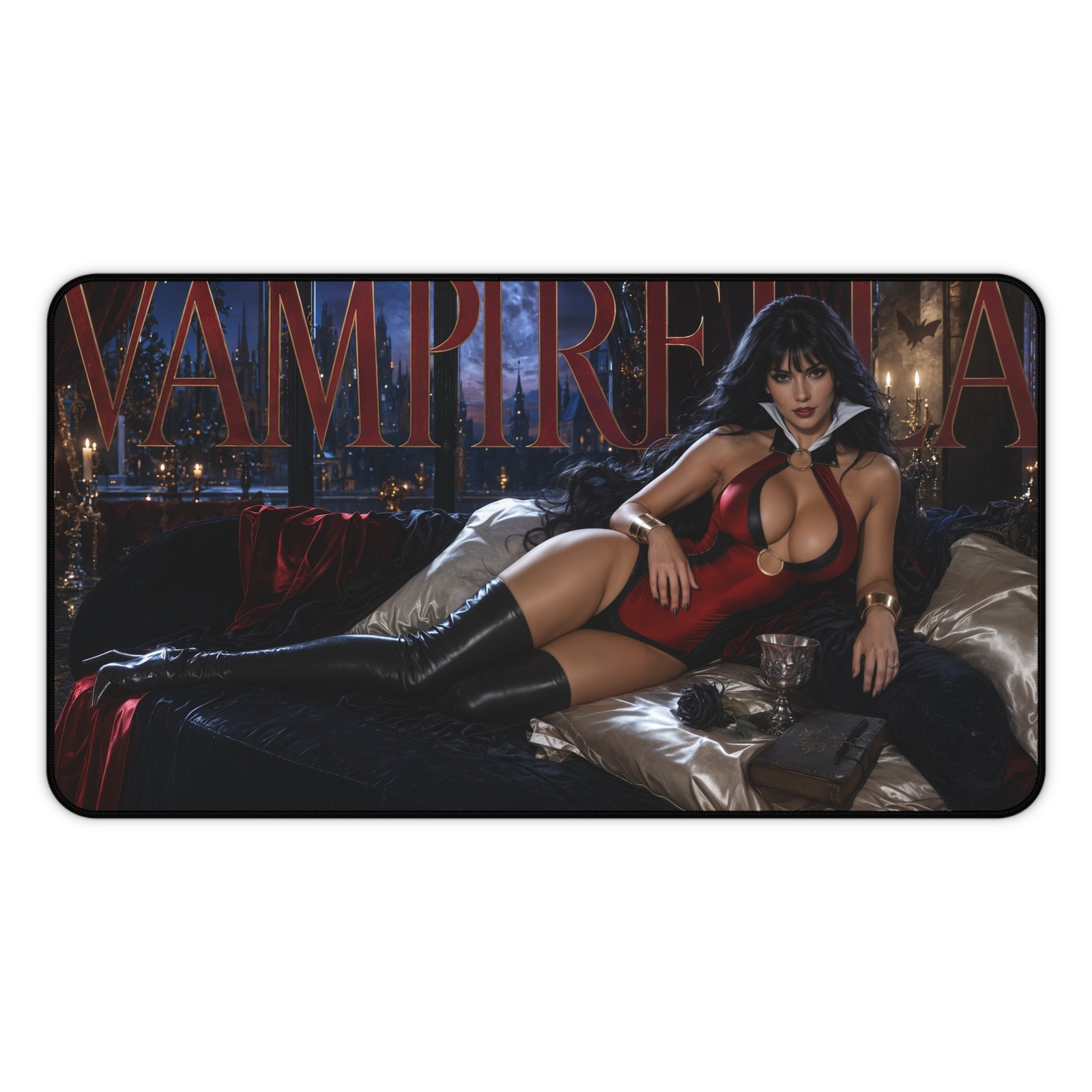 Vampirella Mouse Pad, Comic Heroine XXL Gaming Desk Mat, Gothic Pad