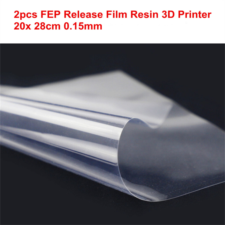 2Pcs FEP Release Film 20cm x 28cm x 0.15mm for SLA/DLP Resin 3D Printer