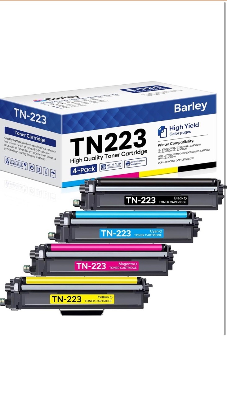 TN-223 TN223BK/C/M/Y Toner Cartridge 4 Pack