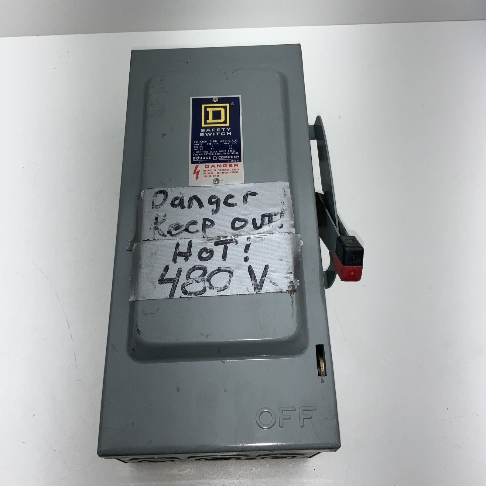 SQUARE D H361N SER F1 HEAVY DUTY SAFETY SWITCH, 30AMP 600VAC/DC