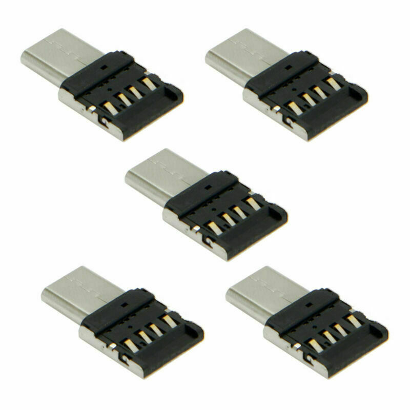 5pcs Ultra Mini Type-C USB-C to USB 2.0 OTG Adapter for Cell Phone Tablet & USB