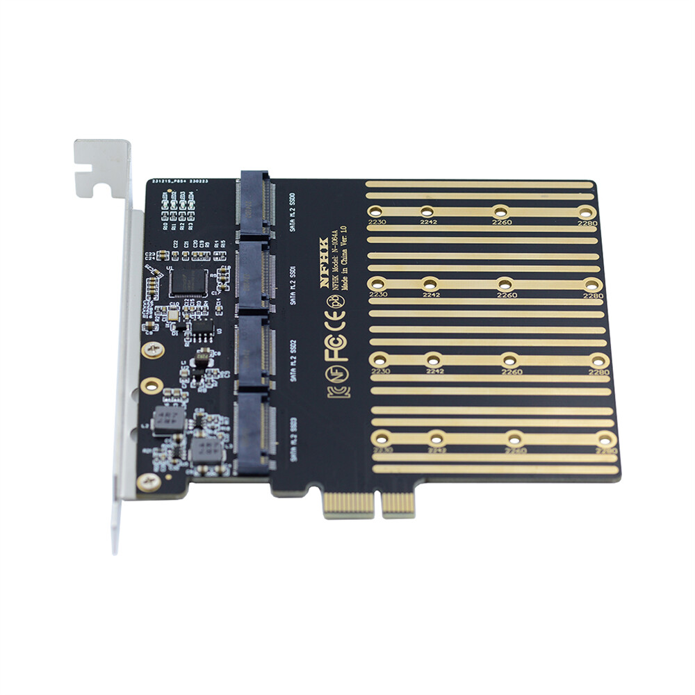 CY NGFF Key B+M SSD Four SATA to PCI-1x Mainboard Desktop SSD Card ASM1064 2280