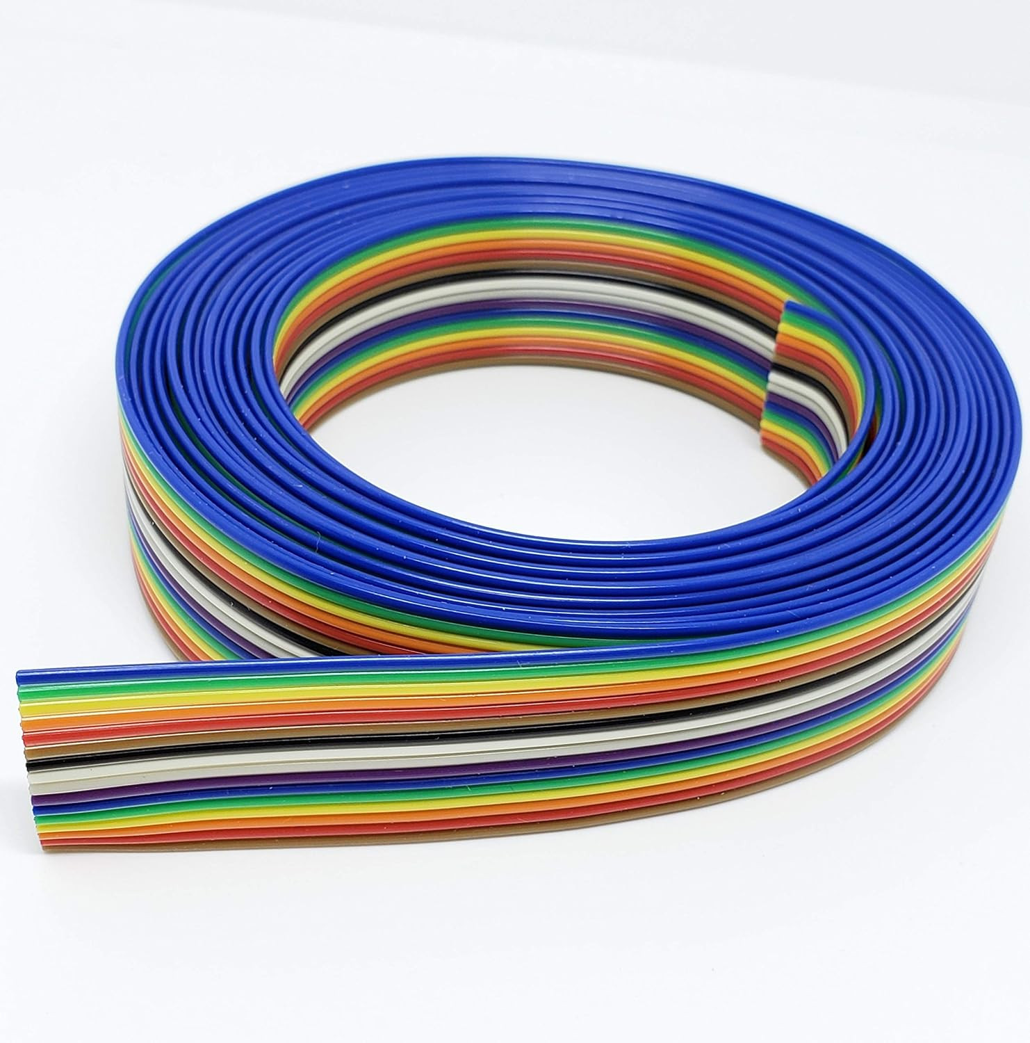 Connectors PRo- 10 Feet IDC 16P 1.27mm Rainbow Color Flat Ribbon Cable 16 Conduc