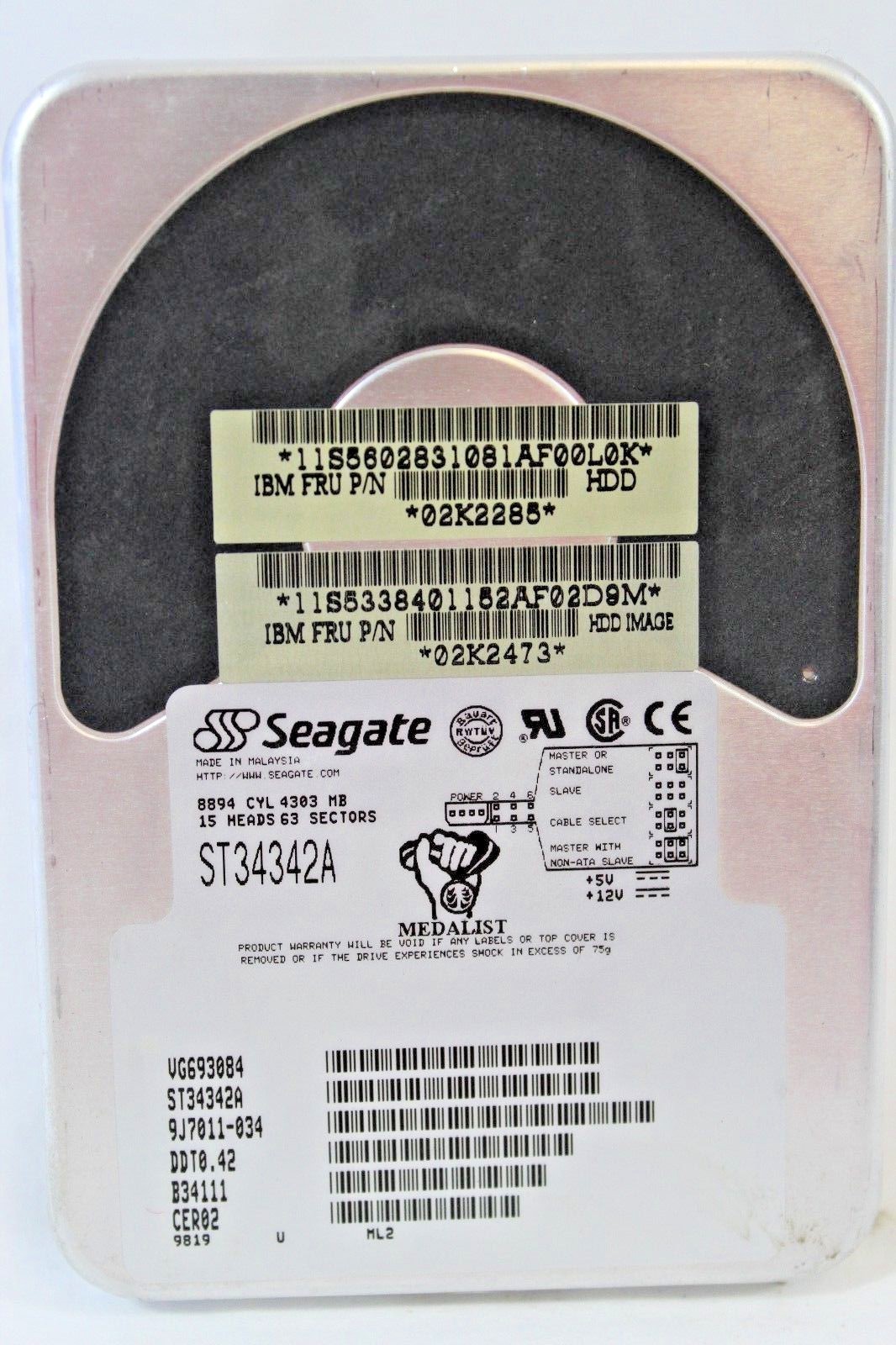 Seagate Model ST34342A Medalist 4303MB Tower Computer Hard Drive HDD TESTED