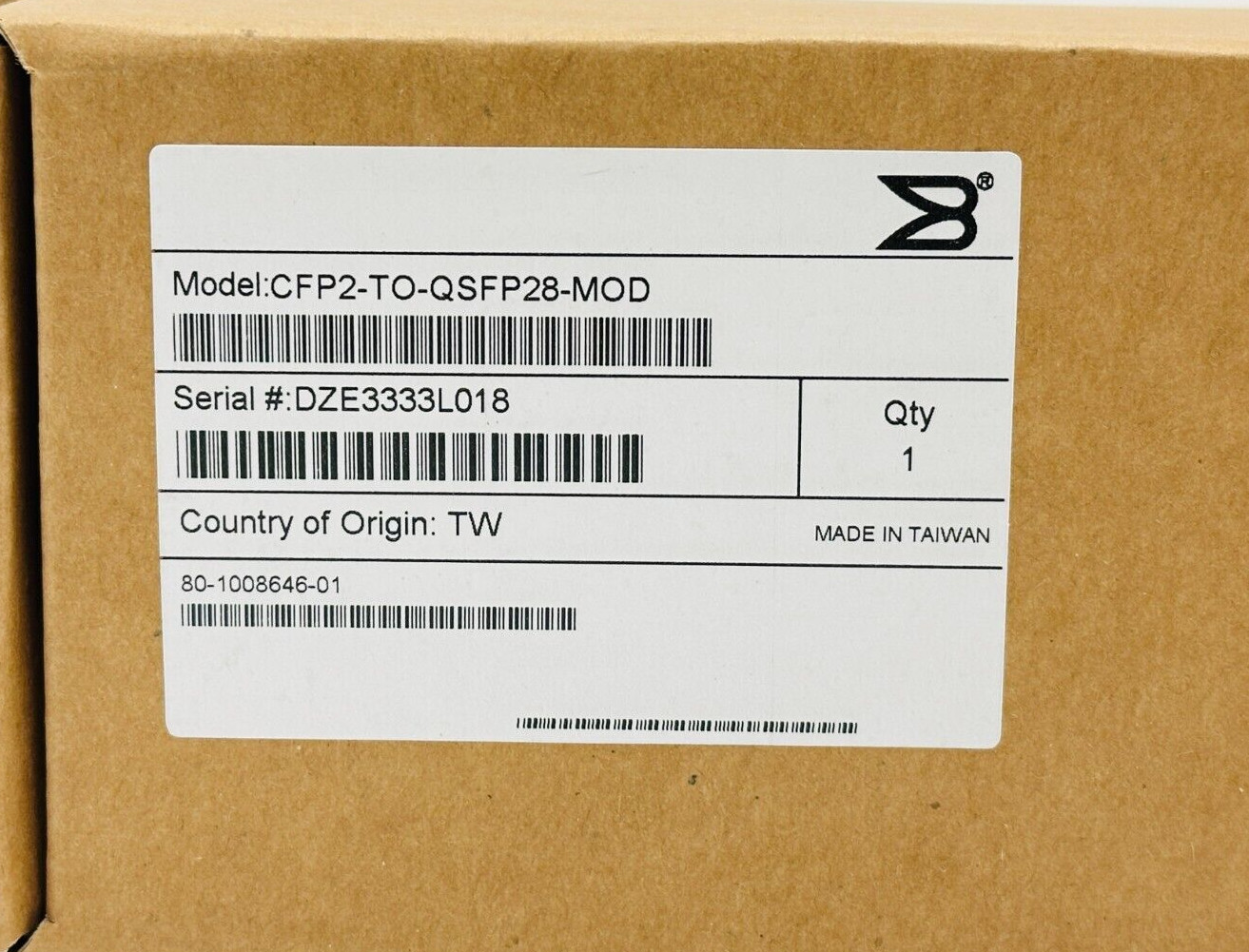 NEW - Brocade CFP2-TO-QSFP28-MOD Adapter Module - 