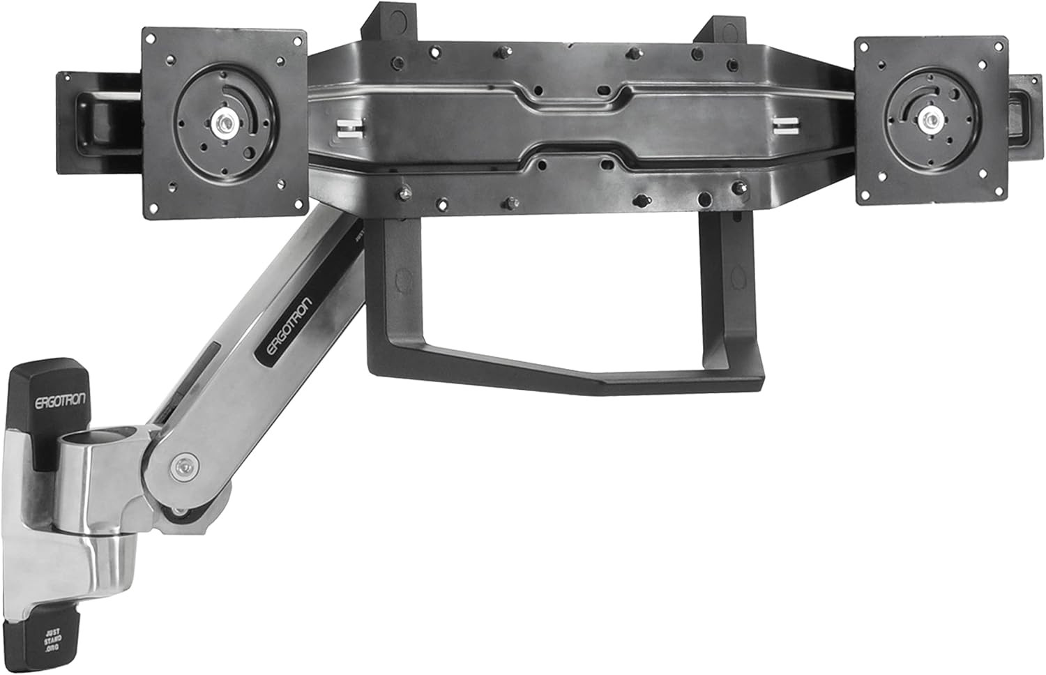 Ergotron – Dual Monitor and Handle Kit – for 2 Monitors up to 26 Inches, 0 to 18