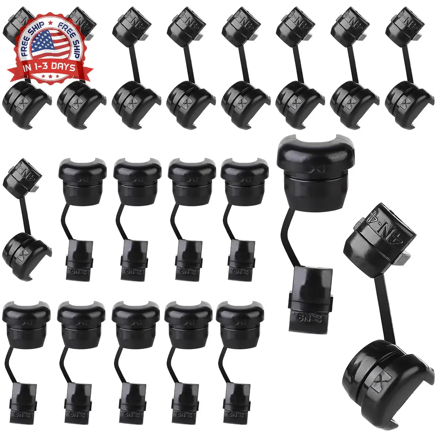 20PCS Electric Cable Protection Cord Buckle Black Wire Cover Round Nylon Cable S