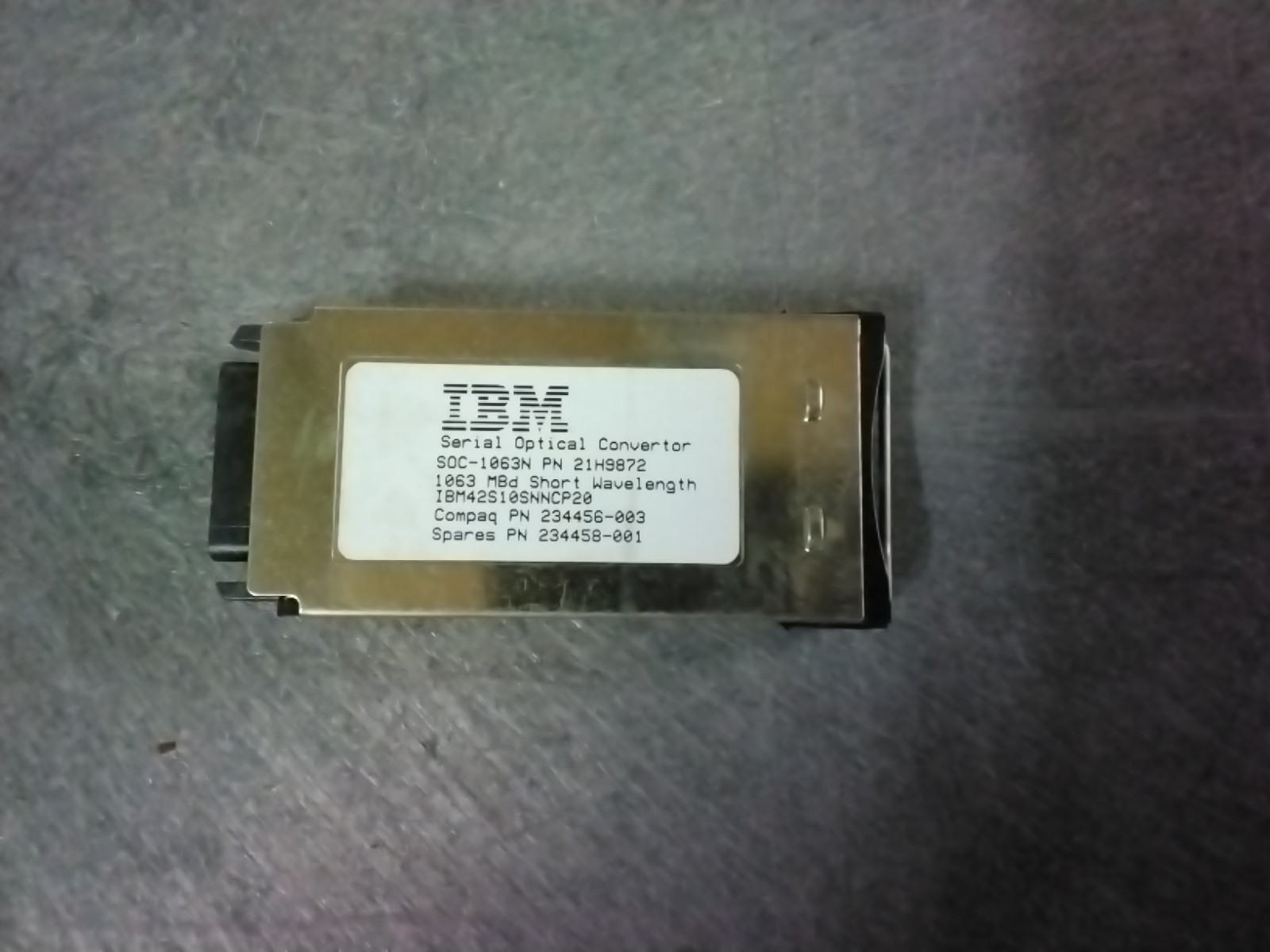 IBM SOC-1603 Serial Optical Converter 1063 Mbps Short Wave – PN 21H8972 – Tested