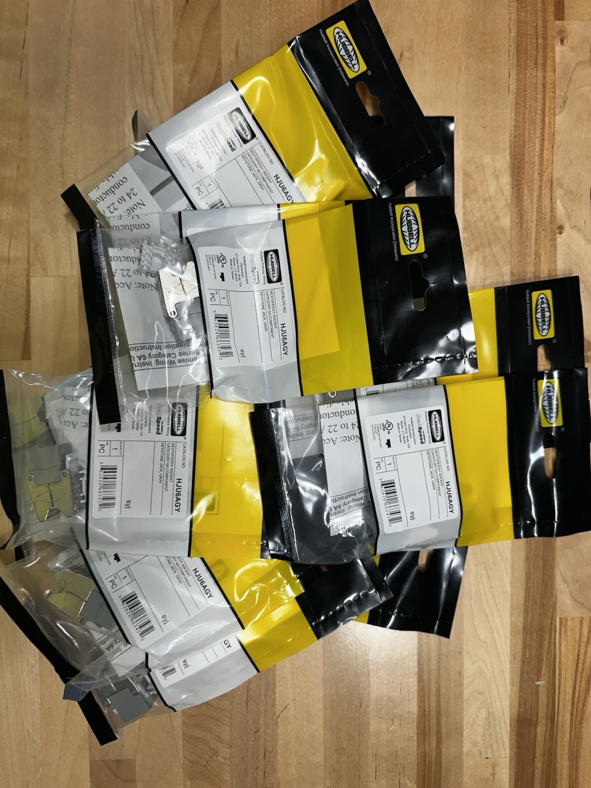 Hubbell Nextspeed HJU6AGY Keystone Jack Gray Pack of 10