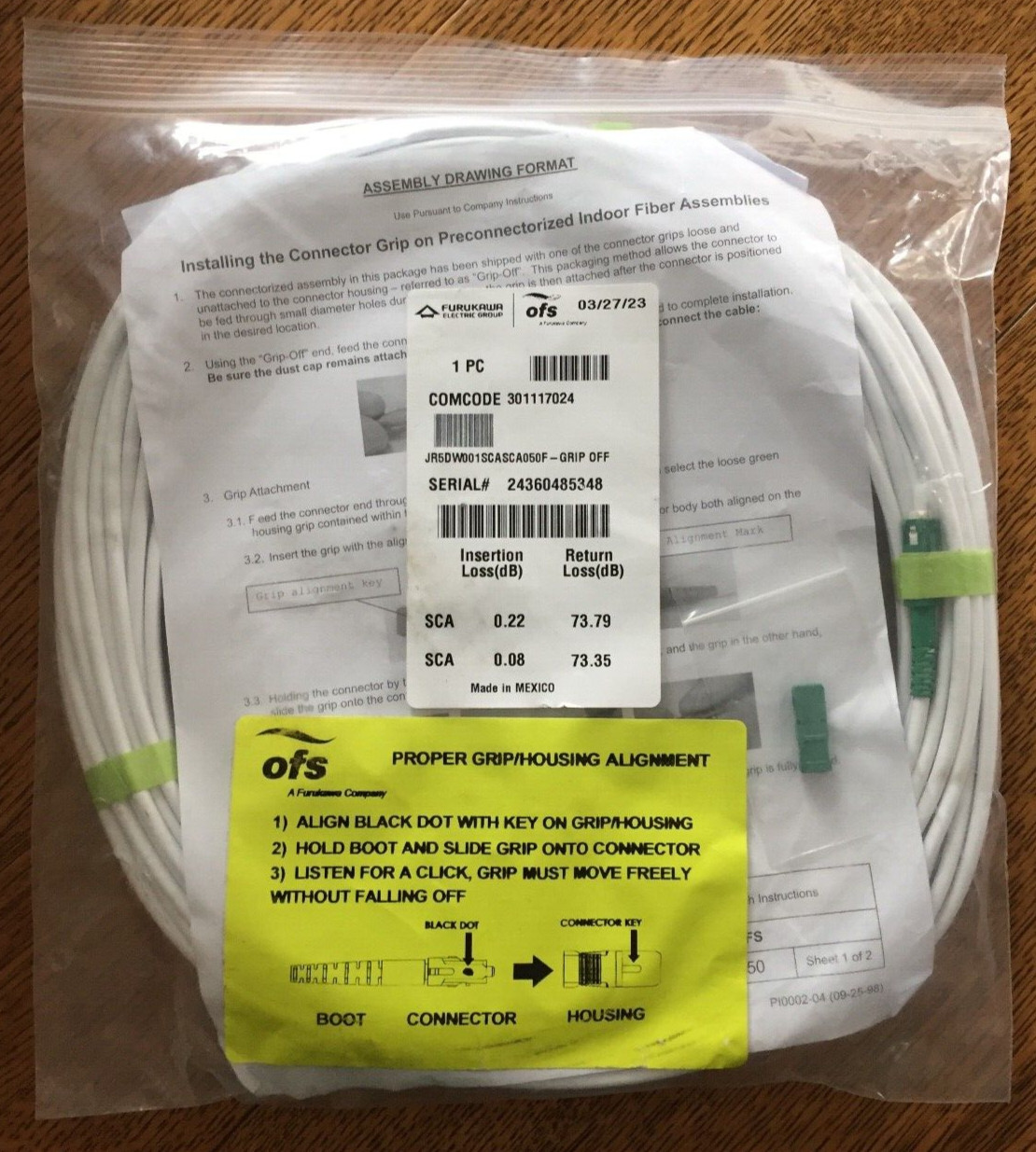 OFS Ruggedized Interconnect EZ-Bend® JR5DW001SCASCA050FT Optical Cable White 50F