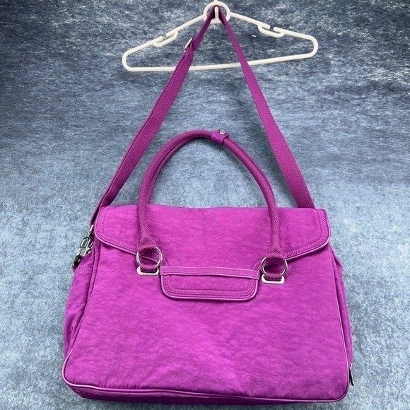 Kipling Purple Nylon Laptop Messenger Bag Crossbody Satchel Purple Work Travel
