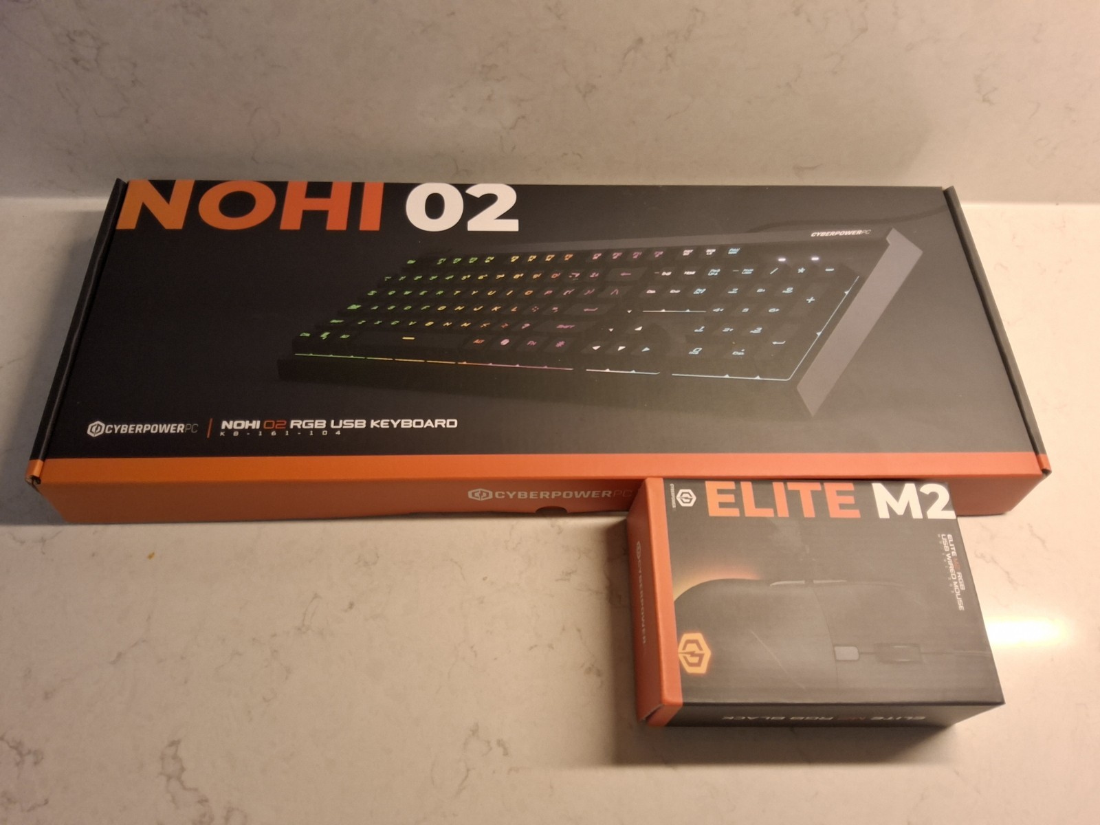 CyberPowerPC NOHI 02 RGB USB Gaming Keyboard + Elite M2 Mouse Bundle Black