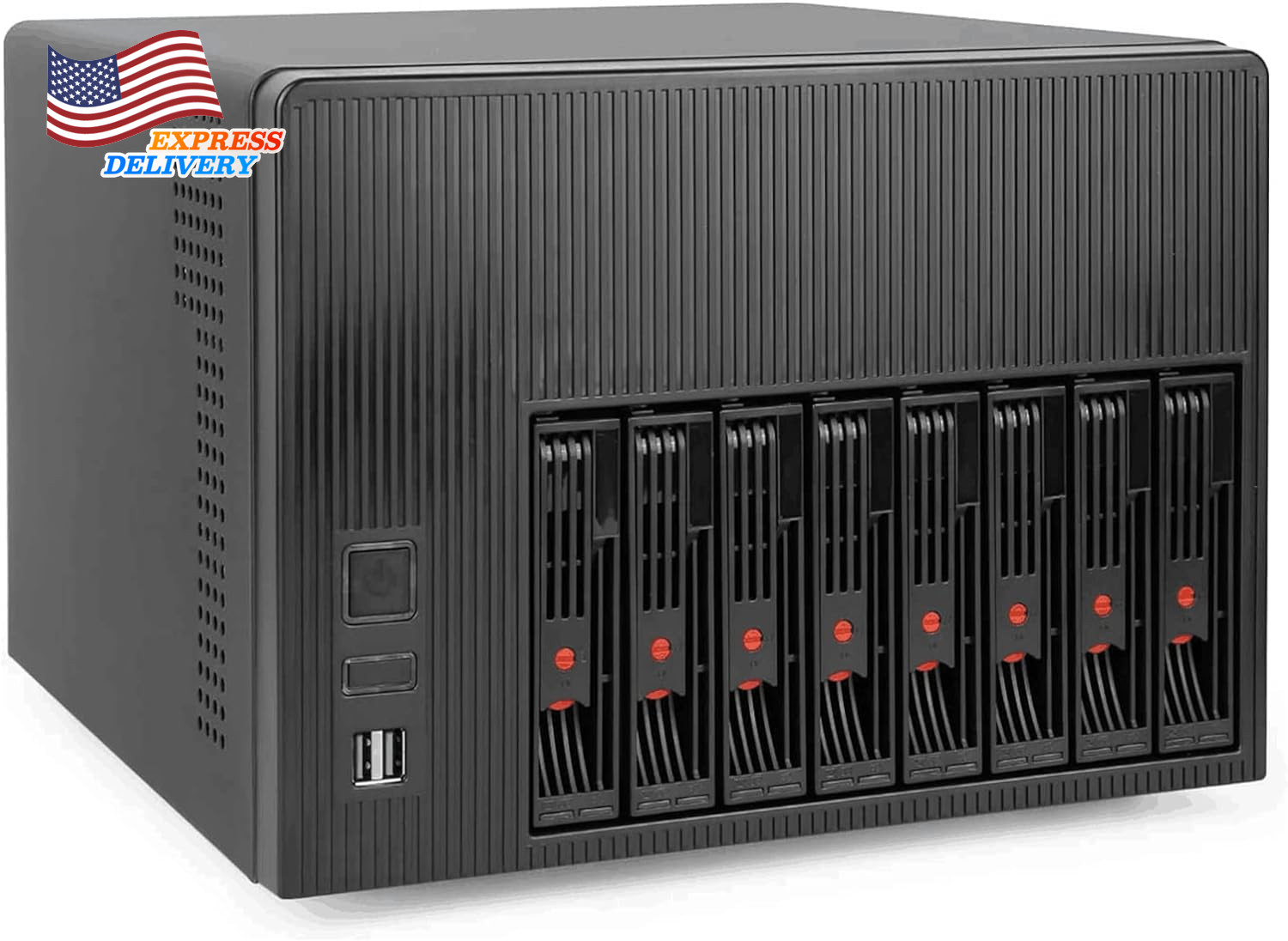 K7 8 Bay NAS Case Computer Enclosures Compatible Micro-Atx Mini-Itx Motherboard