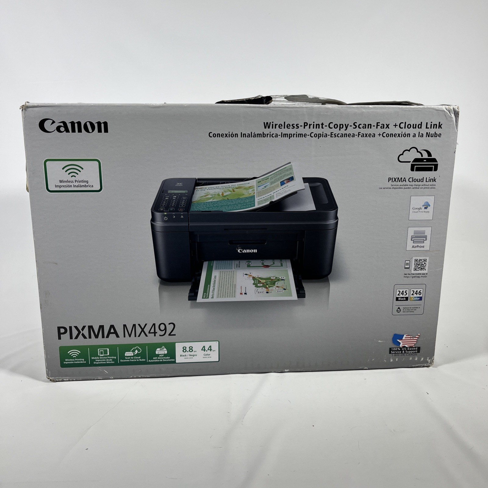 Canon Pixma MX492 Wireless All-In- One Color Printer - Black