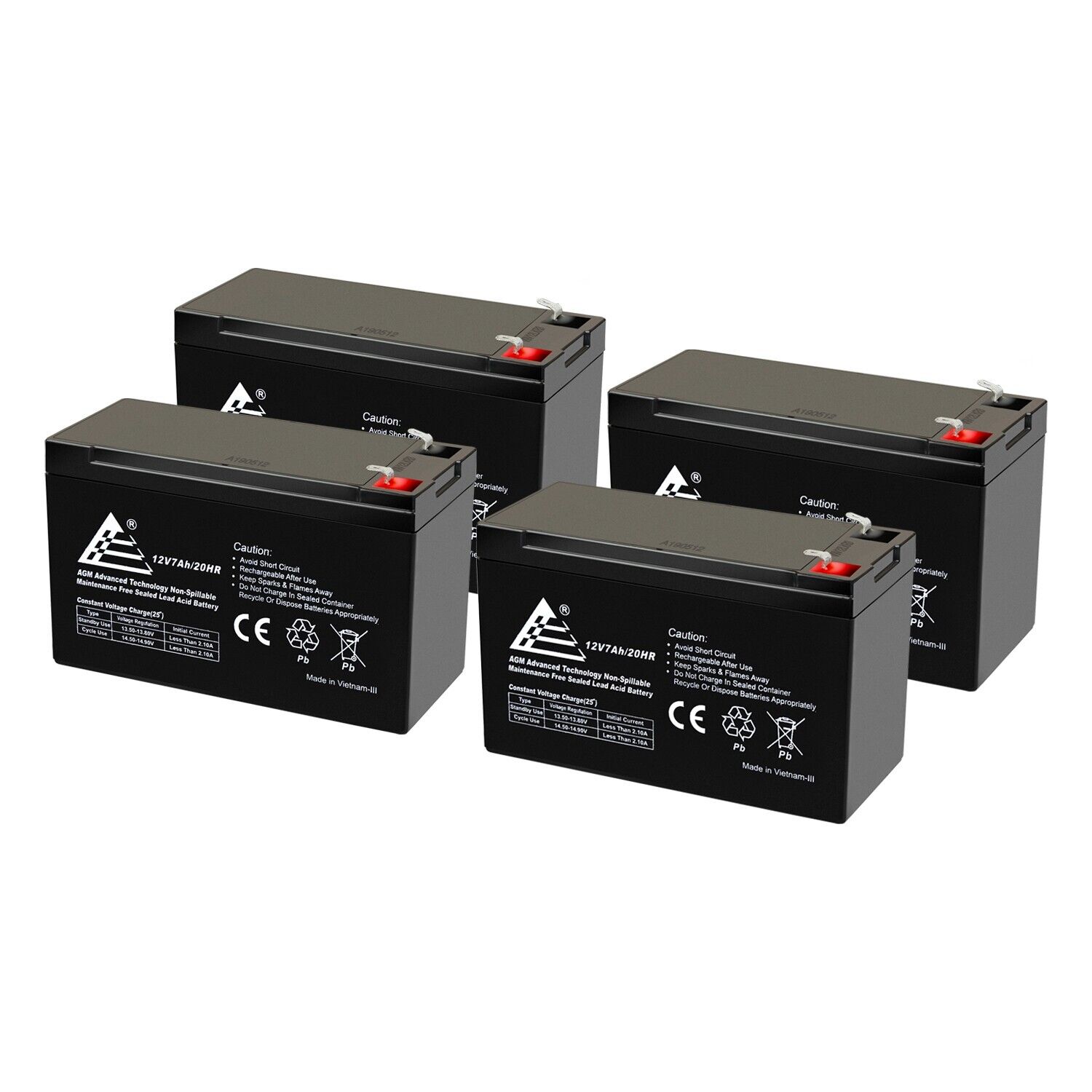 12V 7Ah 4 - Battery Pack For SmartUPS RBC8 RBC23 RBC24 RBC25 RBC31 SU1400RMXL3U