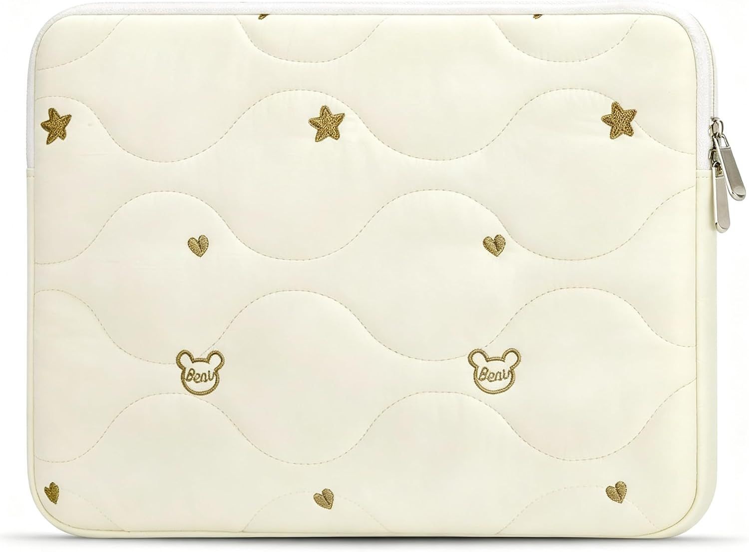 Beige Laptop Sleeve Case for 15 16 Inch MacBook Pro Air, Shockproof Protective C