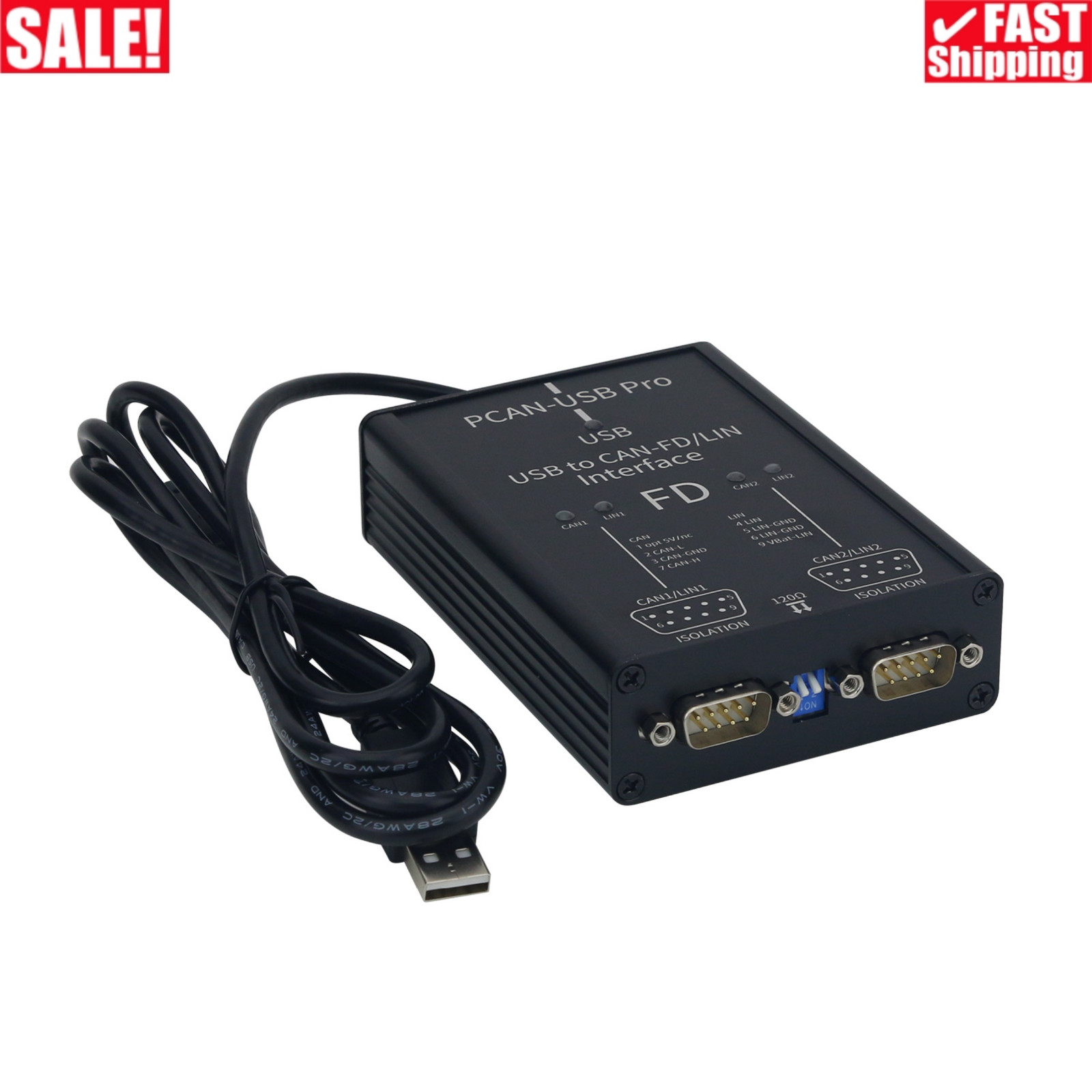 PCAN-USB Pro PCAN FD Pro 2-Channel 12Mbit/s USB to CAN-FD/LIN Adapter