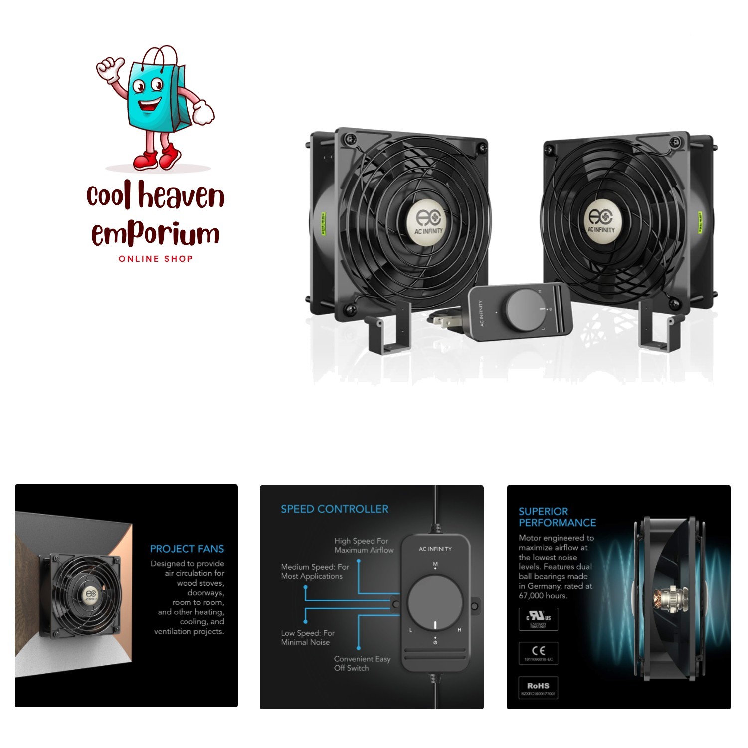 Durable AXIAL S1238D 120mm Dual Muffin Fan – Optimized for Airflow & Noise