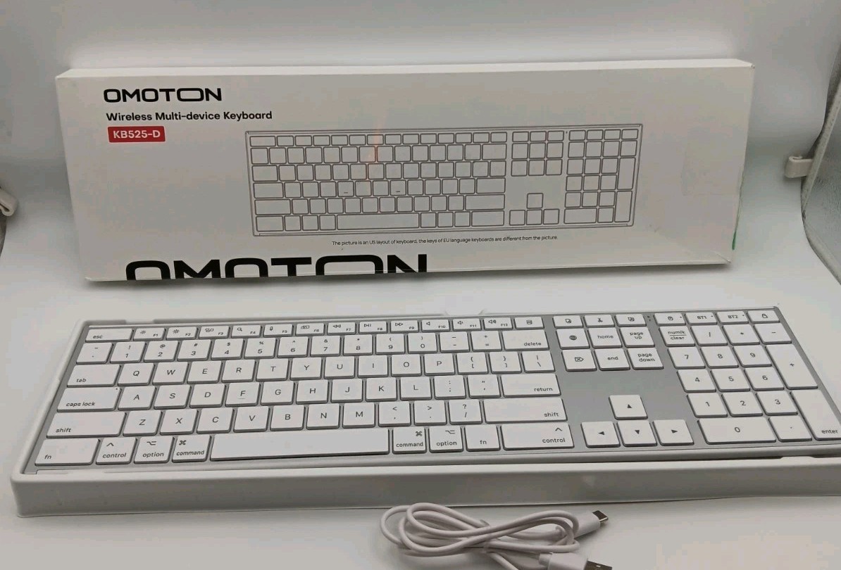 Omoton KB525-D White Bluetooth Dual  Keyboard  Mac Mac book  